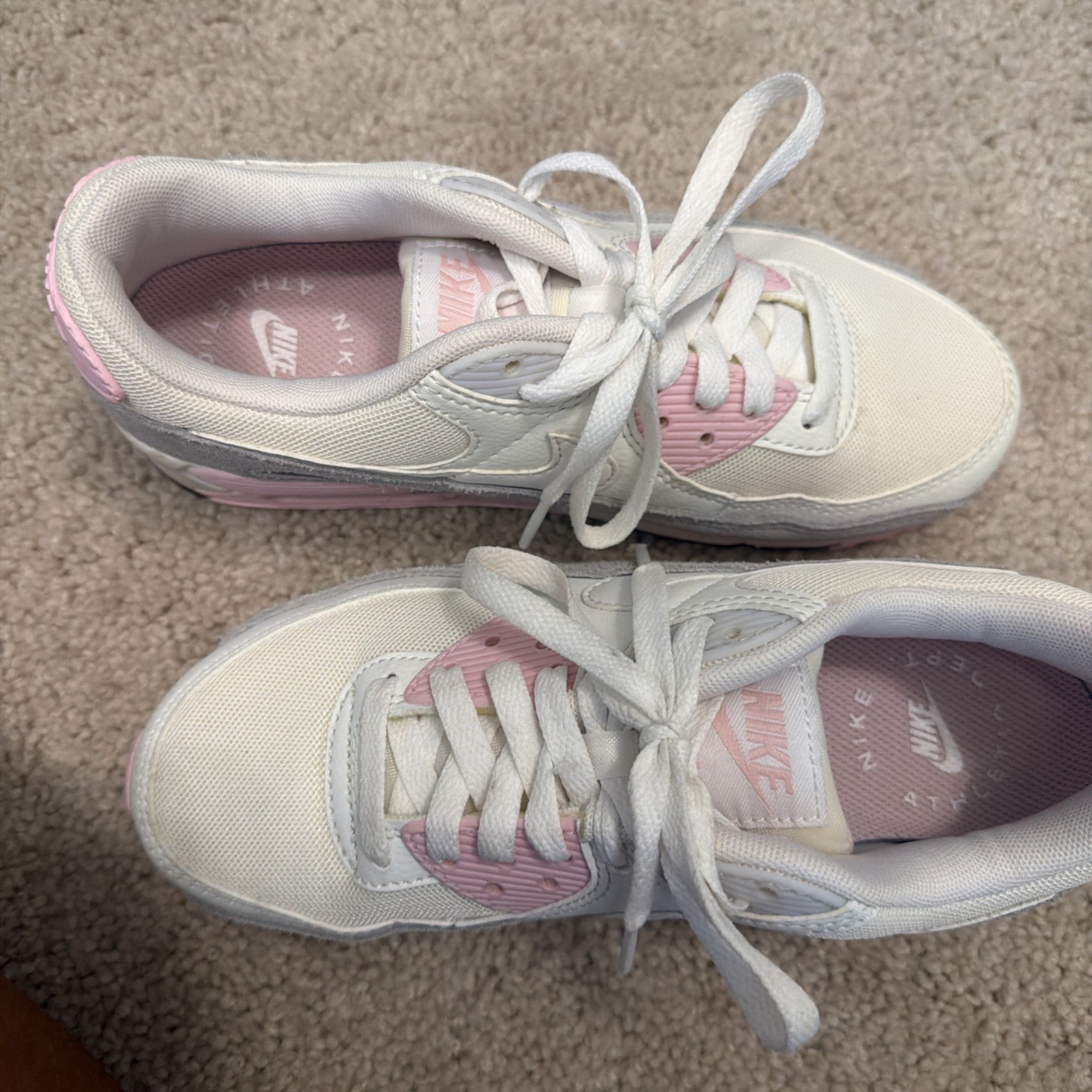 Nike Women’s Air Max 90 Shoes Sneakers White/Medium Soft Pink FN7489-100 US 4-11