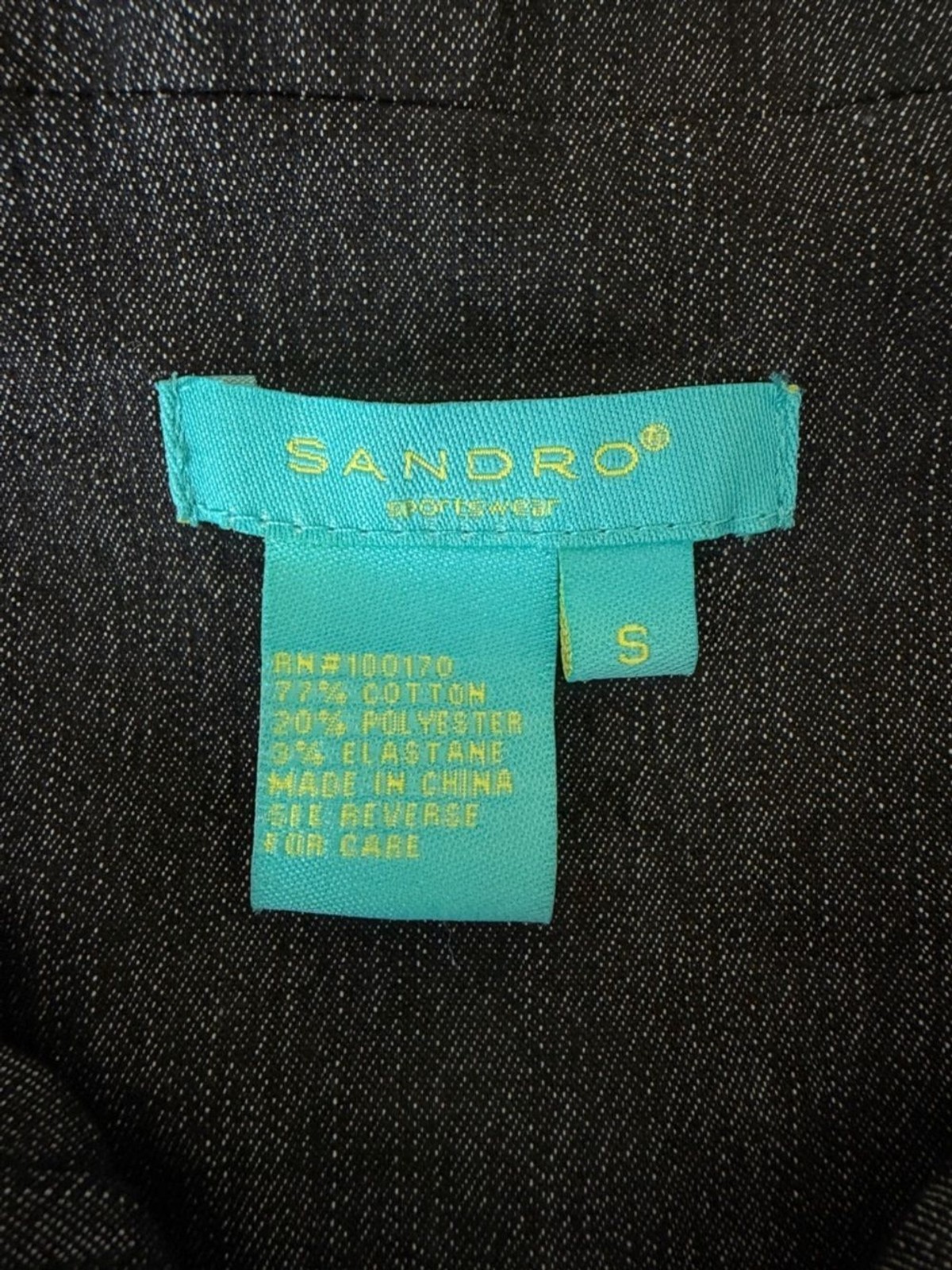 Sandro Sportswear Black Short Utility Jean Jacket with Drawstring