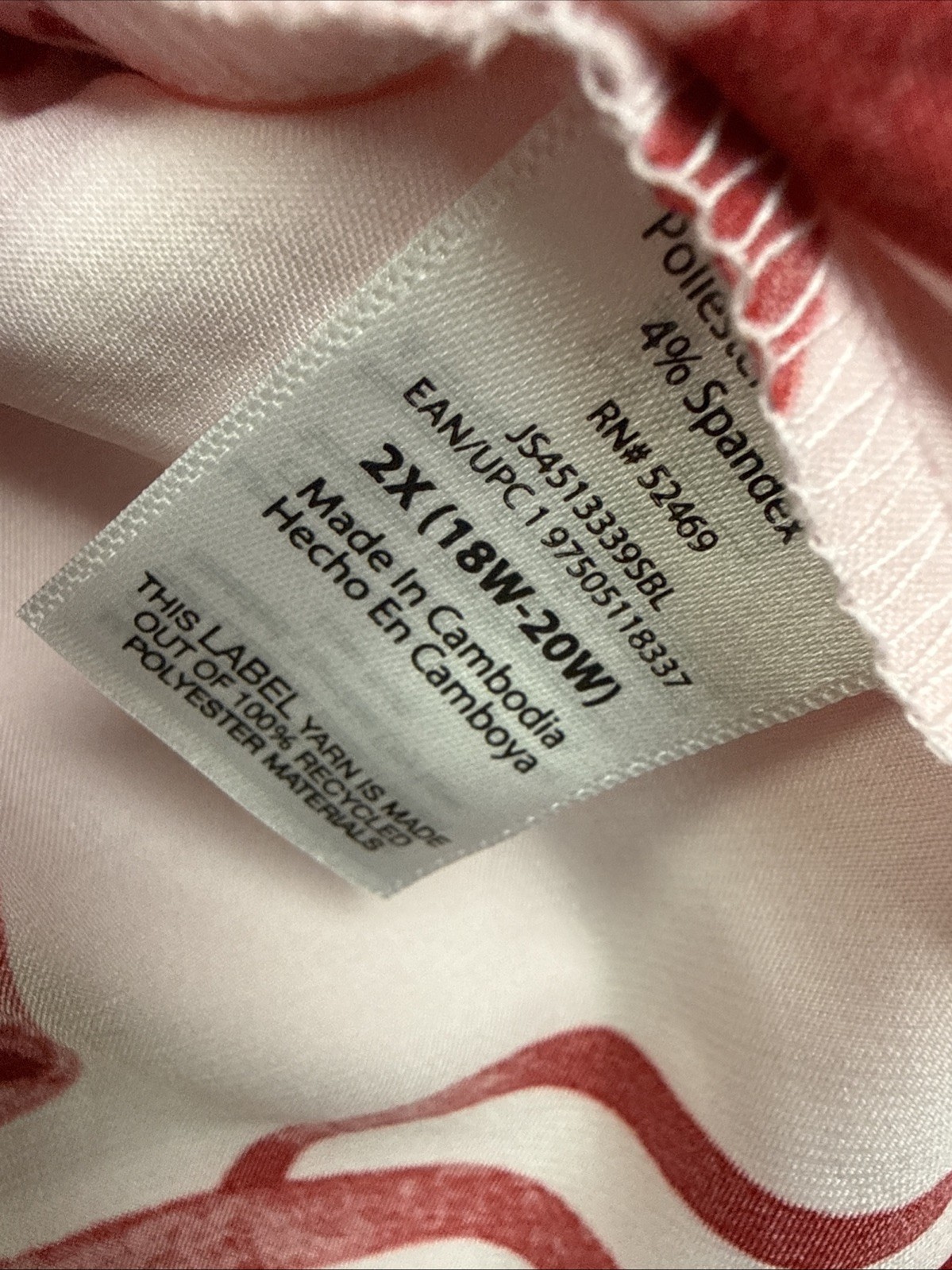 JoySpun Womens Plus Size 2X 18W/20W Pink Ribbons Satin Top & Shorts Pajama Set