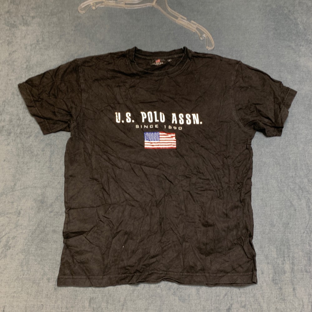 U.S. Polo Assn. T Shirt Mens Medium Black American Flag Graphic Short Sleeve