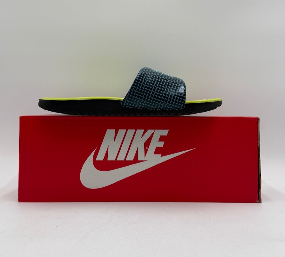 Nike KAWA SLIDE SE1 Black/Aqua Unisex Kids’ NEW Sandal Green Multiple Sizes