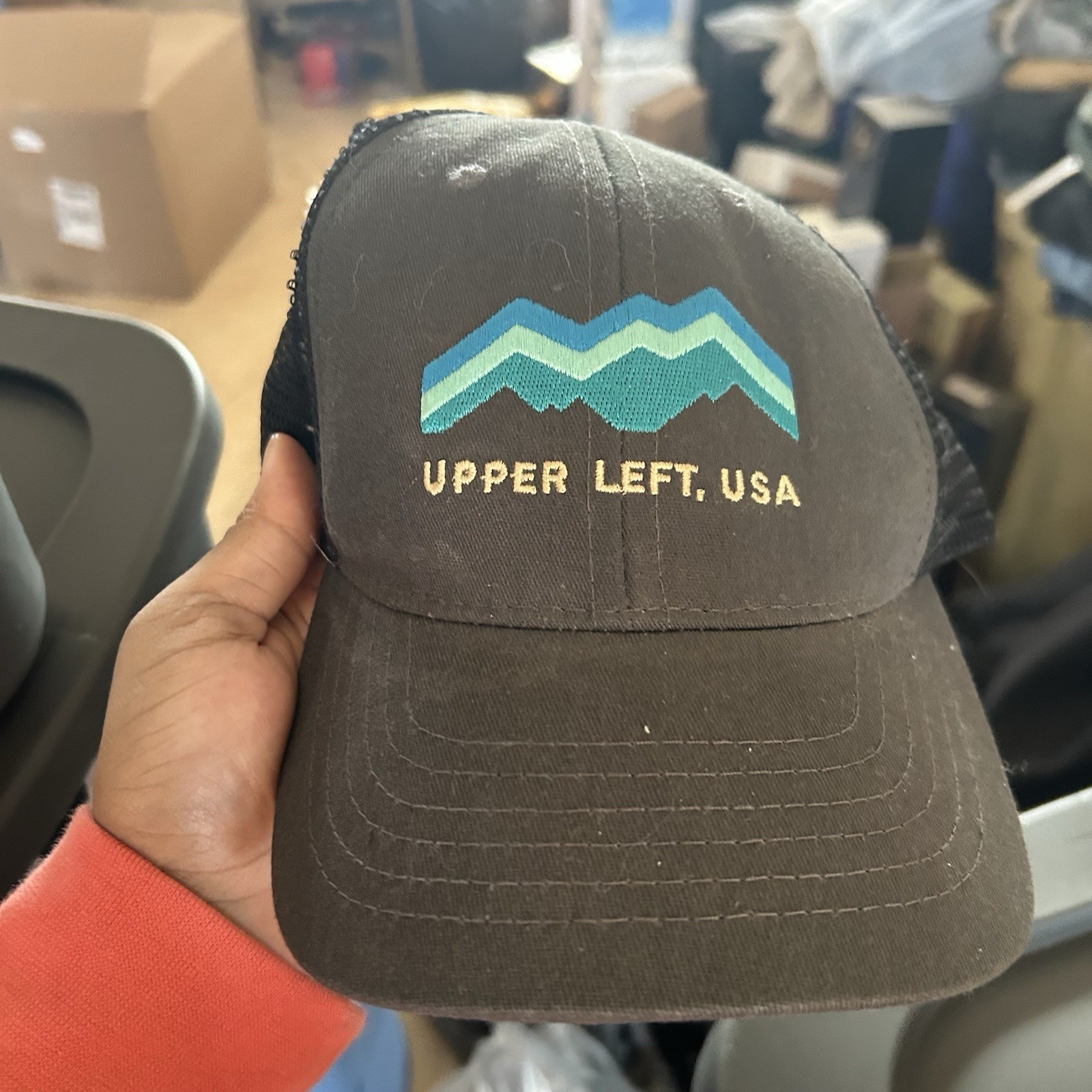 Upper Left USA Mesh Vacation Merchandise Top Level Embroider Adjustable Hat