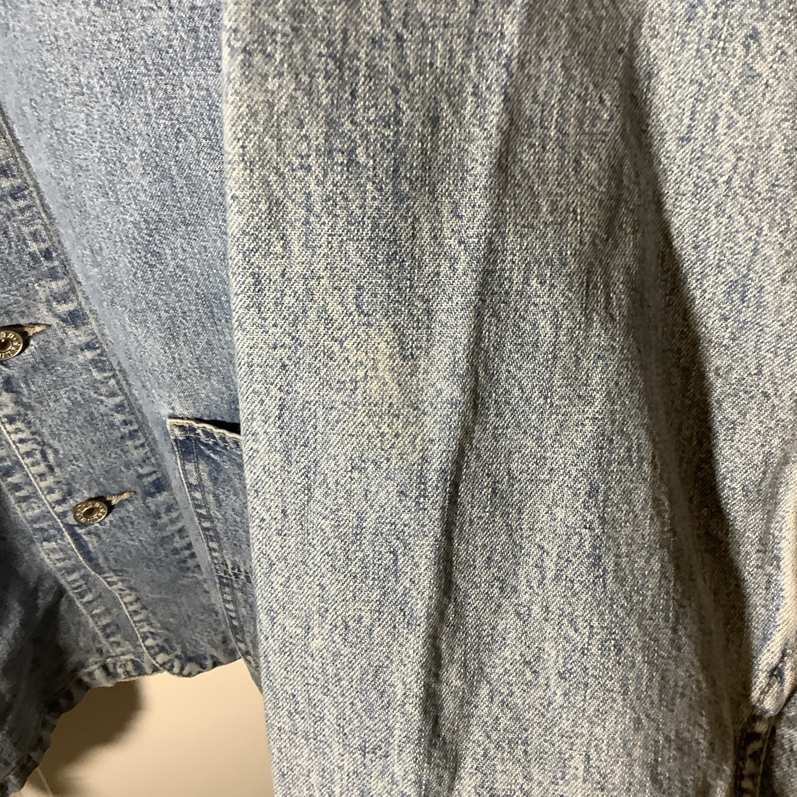 Vtg 80’s Guess USA Made Work Chore Coat 4 Blue Jeans Pocket Hip Hop Denim Xl