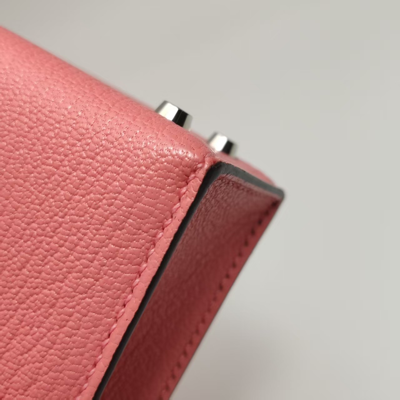 Hermes Verrou Mini 17 Wide Strap Chevre Rose Confetti 1Q Pink Silver HW PHW Auth