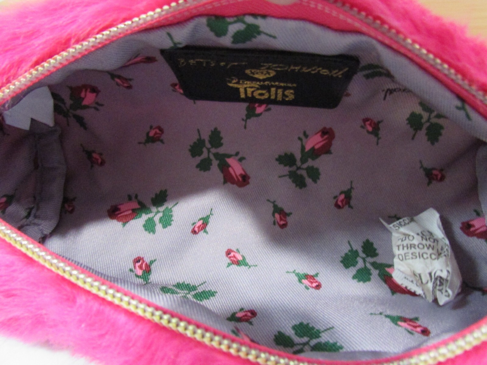 Betsey Johnson Kitsch Googly Eyes Trolls Faux Fur Cosmetic Clutch Bag Pencil NWT