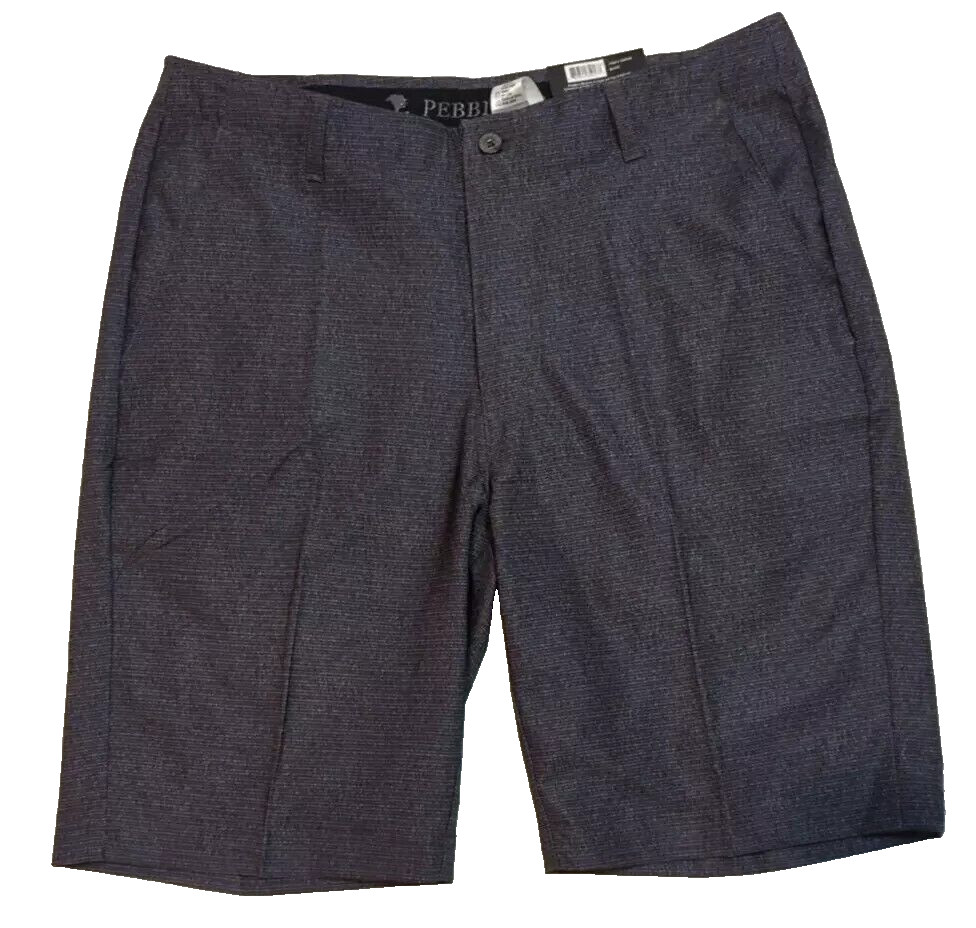 Pebble Beach Mens Dry Luxe Flat Front Golf Shorts – Black – Sz 30,33,34,36,38,40