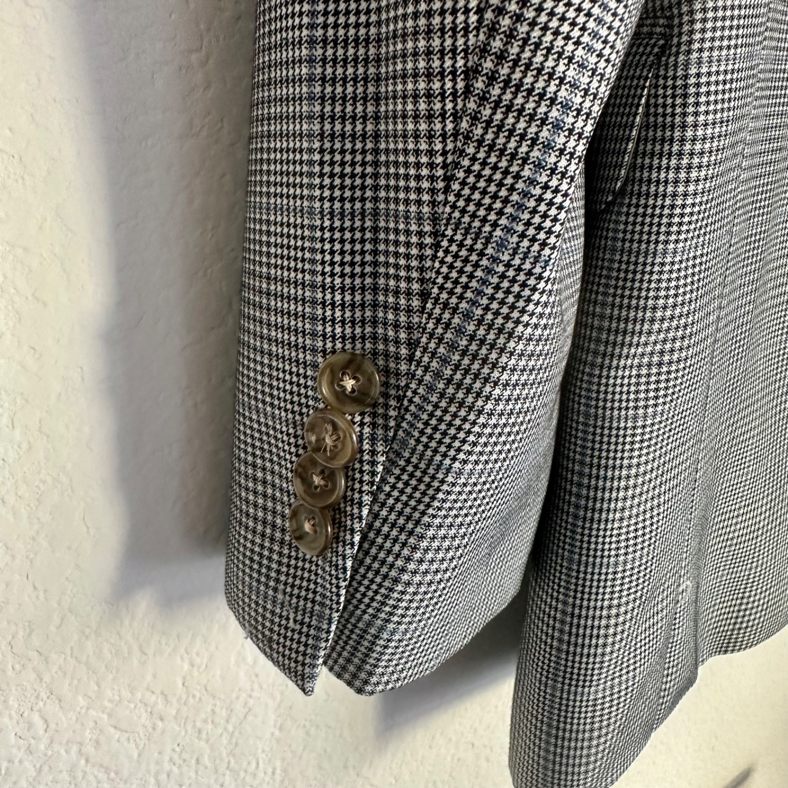 Nautica Men’s Gray Houndstooth Windowpane Sport Coat Blazer Men’s 42R Classic