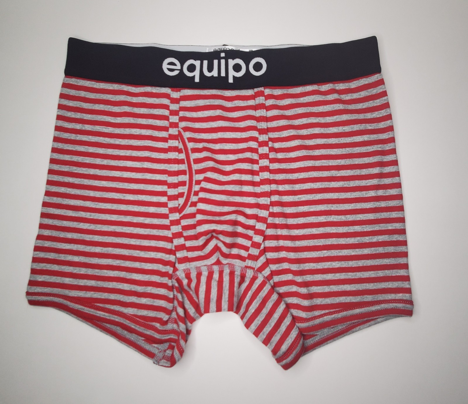 Equipo Boxer Briefs Red & Gray Stripes Medium 100% Cotton NWOT