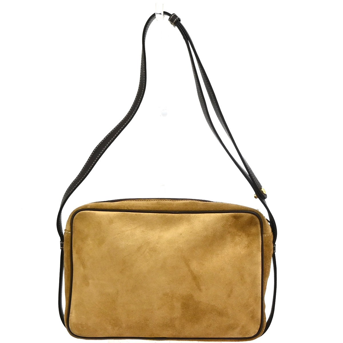 LOEWE Logo Anagram Shoulder Hand Bag Suede Leather Brown GHW 35YJ077