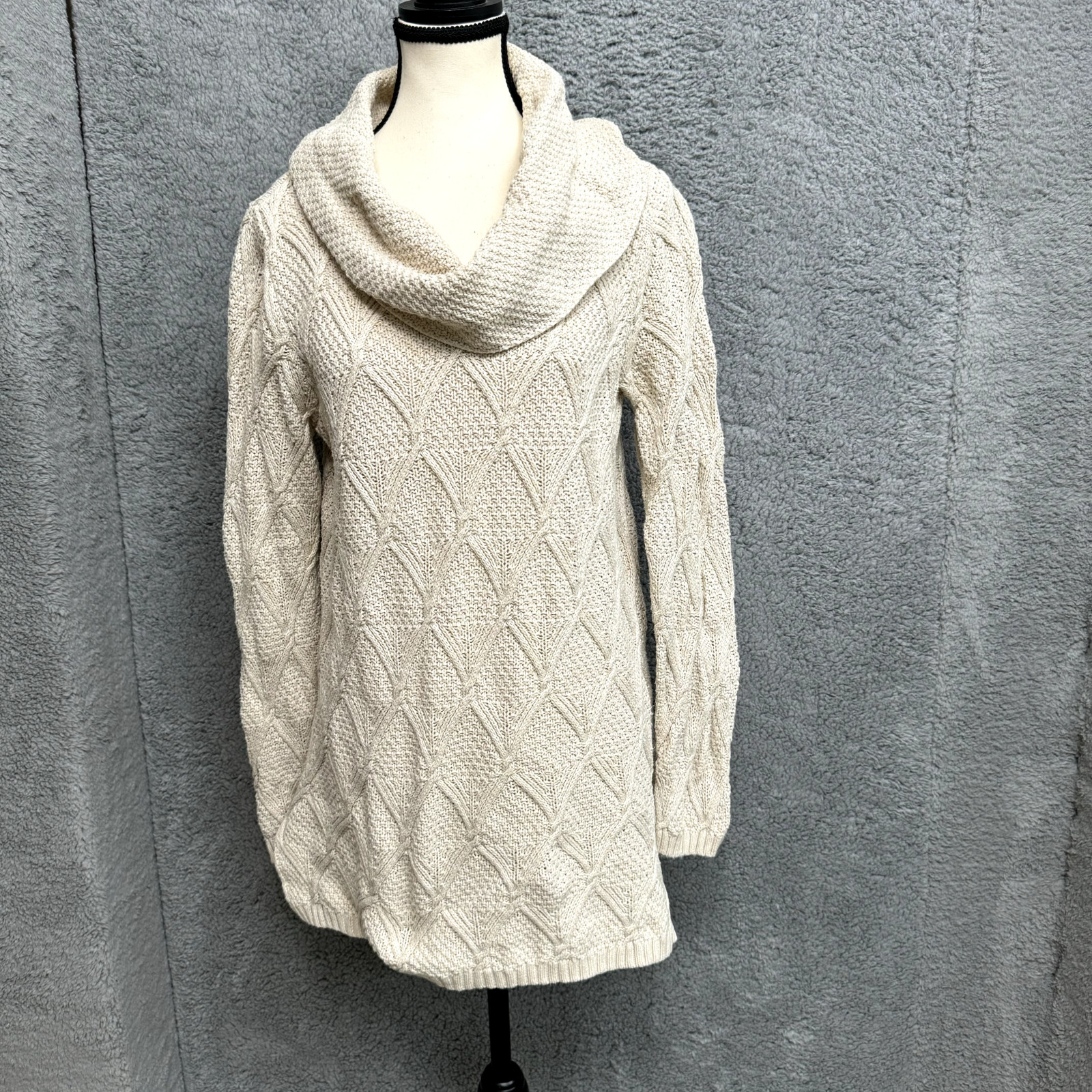 Jeanne Pierre Sweater Women S Tan Knit Loose Neck Grandmacore Grannycore Neutral