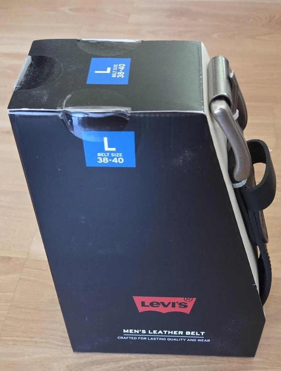 Levi’s Men’s Leather Belt – 100% Genuine Leather – Various Size – New- Free Ship