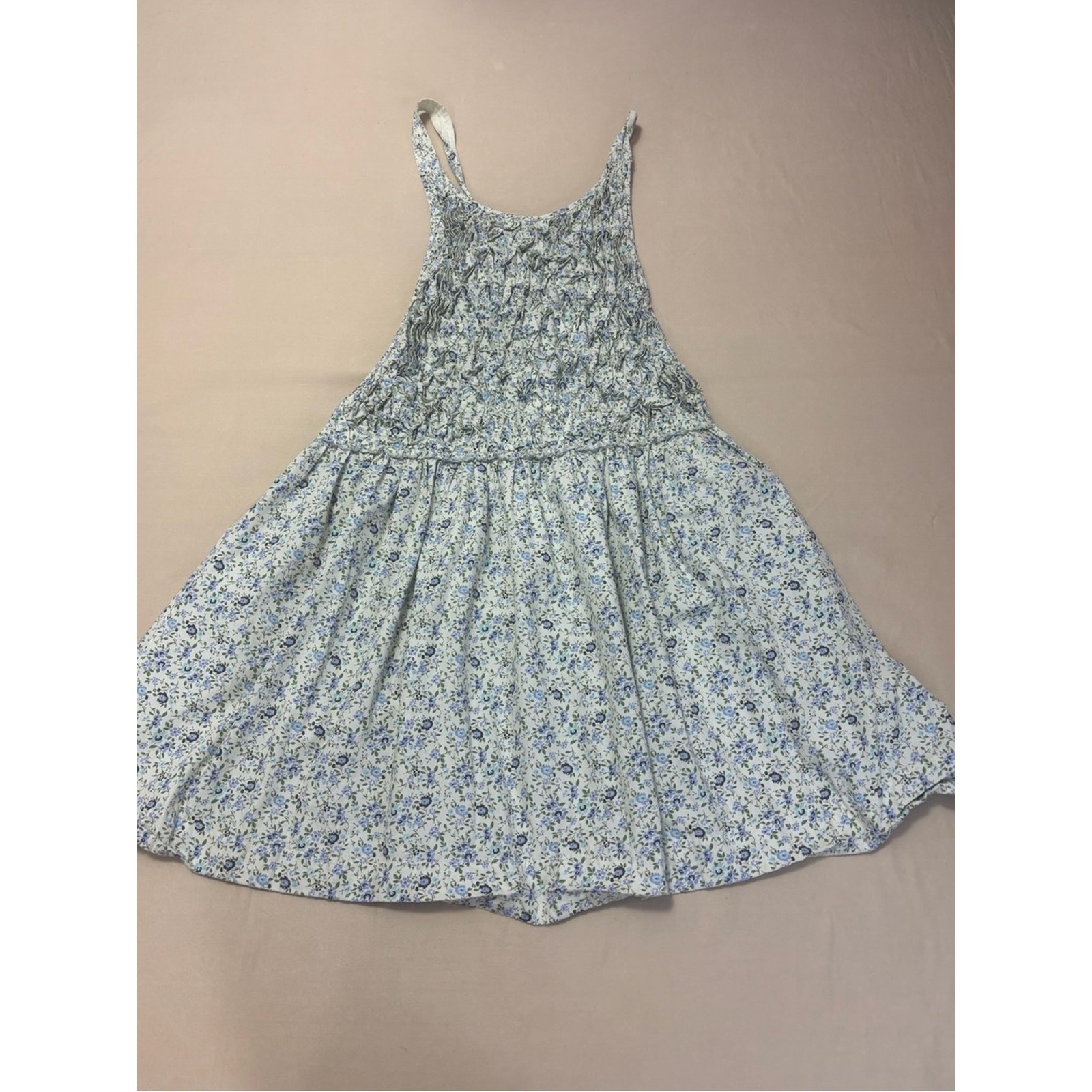 Free People Petunia Mini Backless Blue Floral Smocked Sundress Women’s Medium