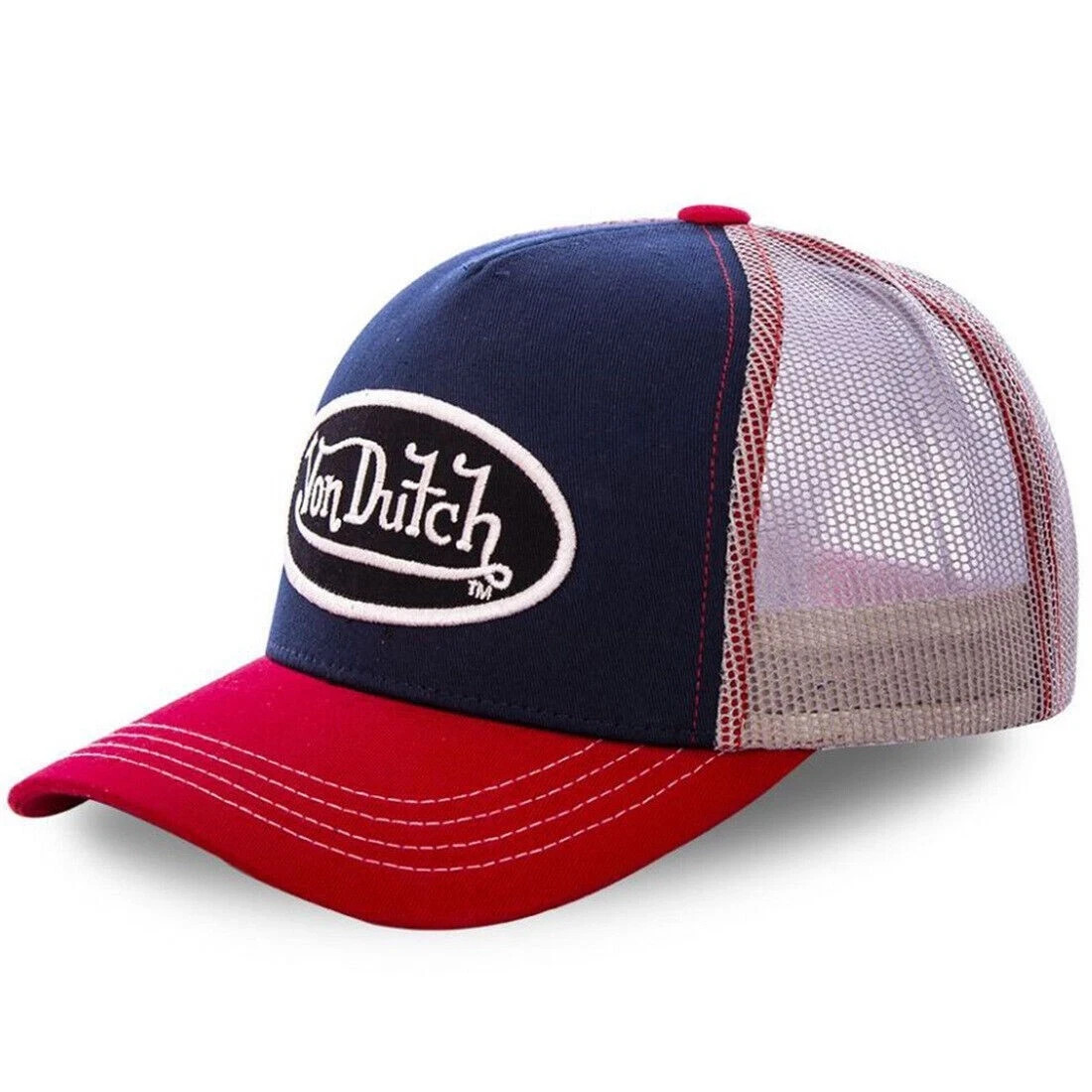 Men VD VON DUTCH Embroidery Adjustable Trucker Hat Breathable Mesh Snapback Cap