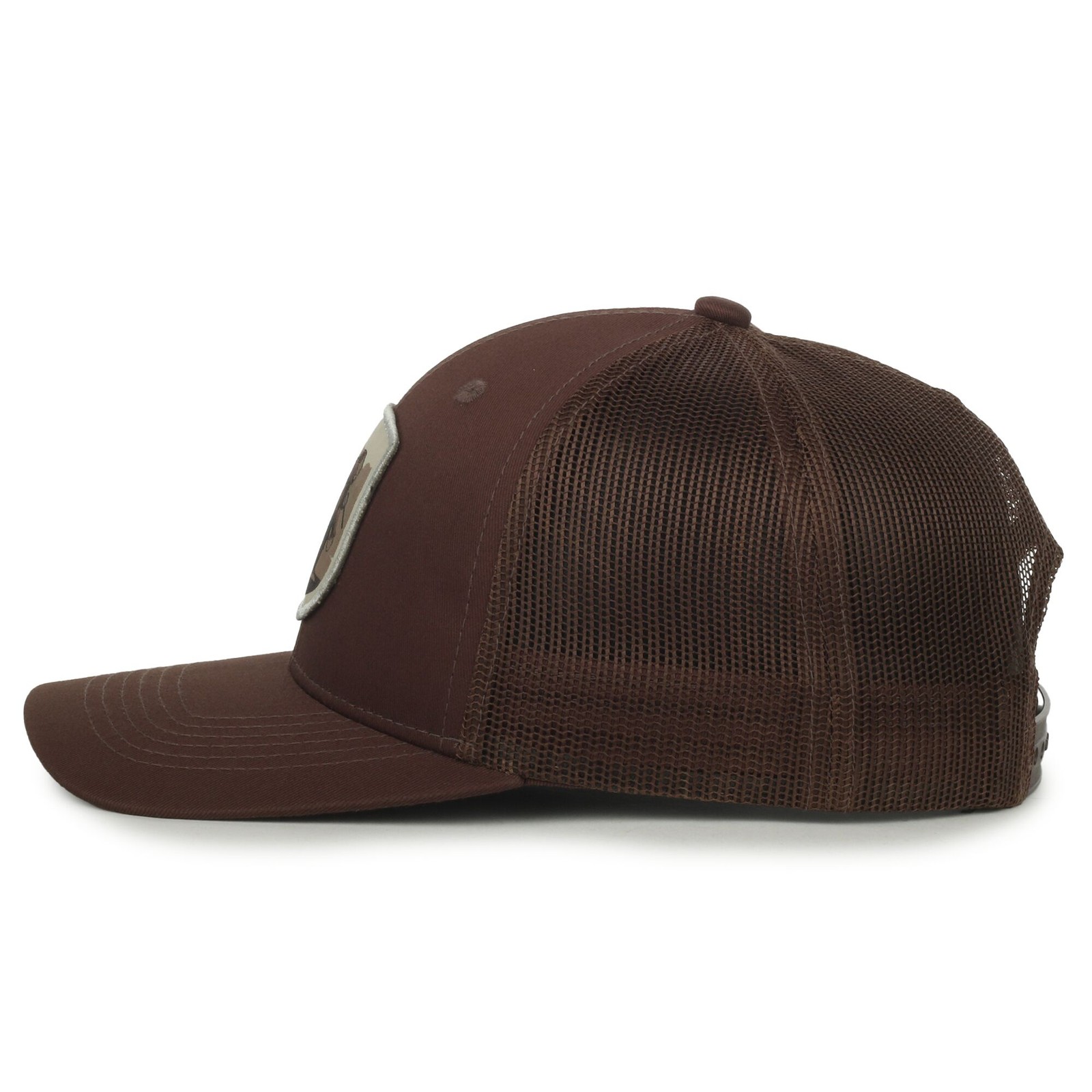 Outdoor Cap Sasquatch with American Flag Trucker Hat Brown Mesh Back