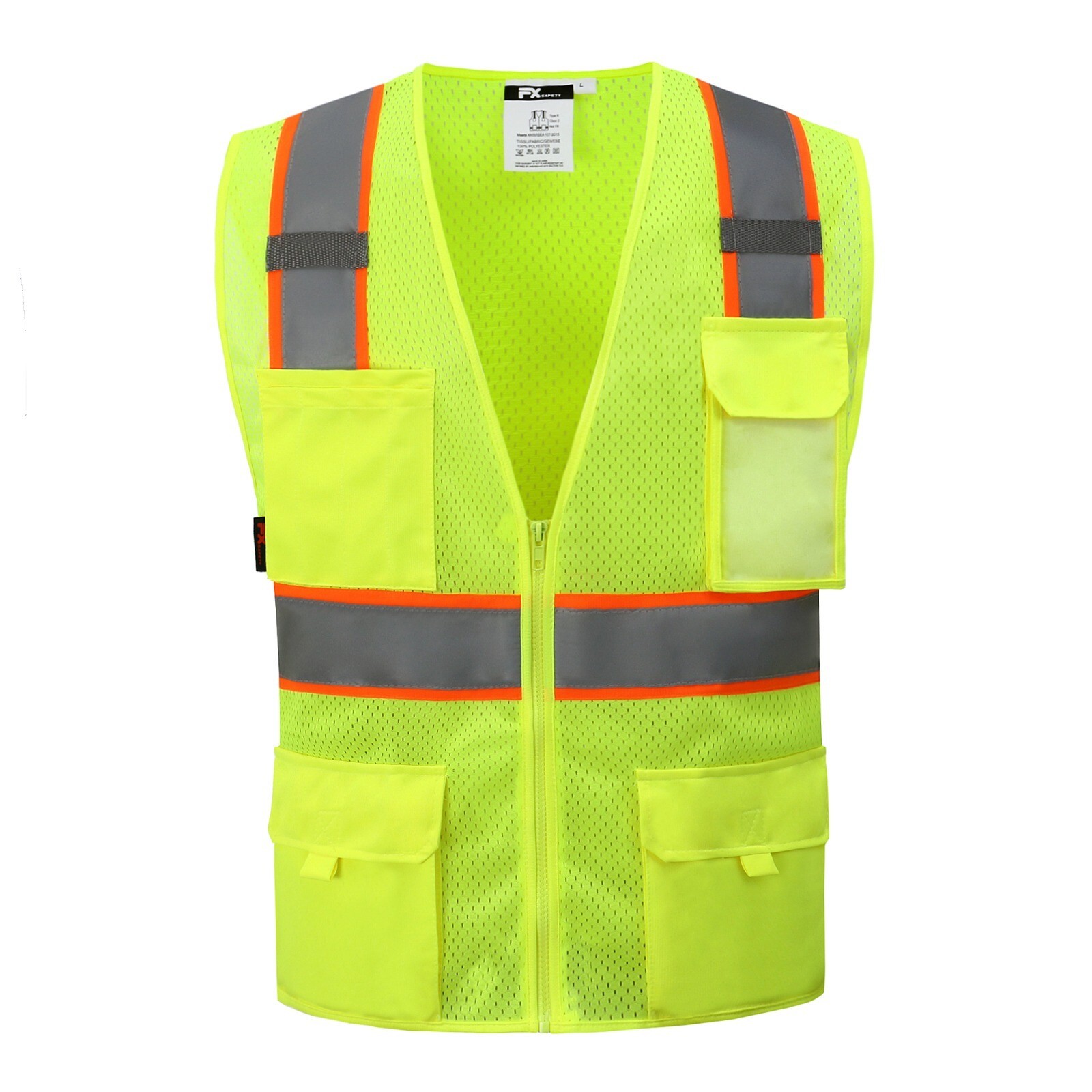 FX HIGH VISIBILITY Surveyor Two Tone Safety Vest Mesh front & Mesh back