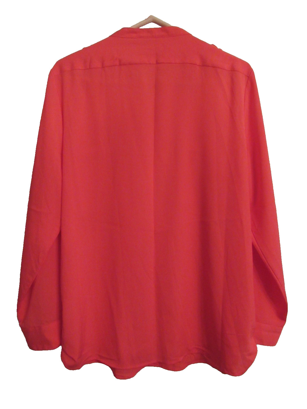 Calvin Klein Long Sleeve Roll Tab Red w/ Gold Zippers Button Down Blouse Size XL