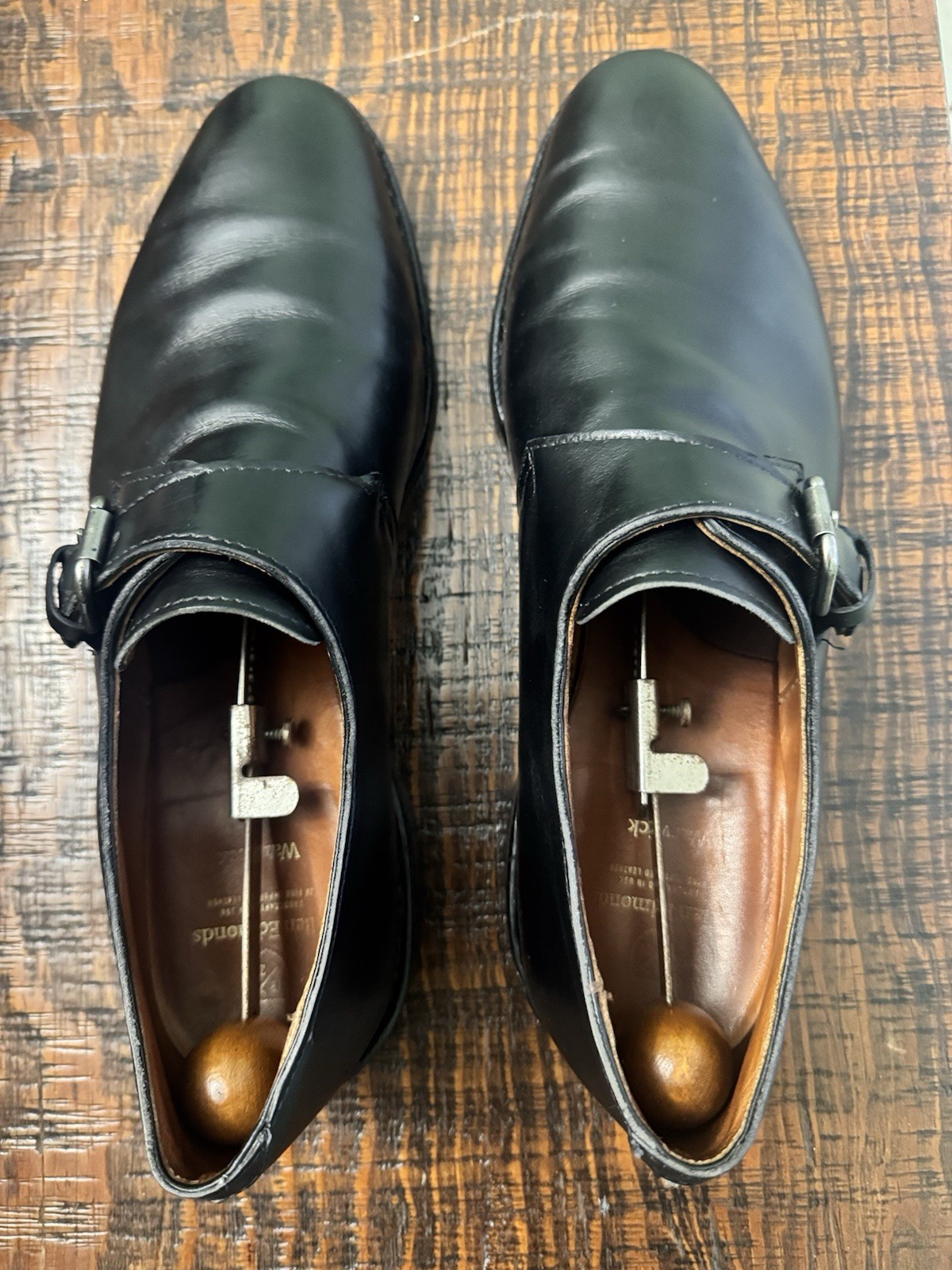 Allen Edmonds Black Leather Warwick Monk Strap Dress Shoes Men’s Size 12 D USA