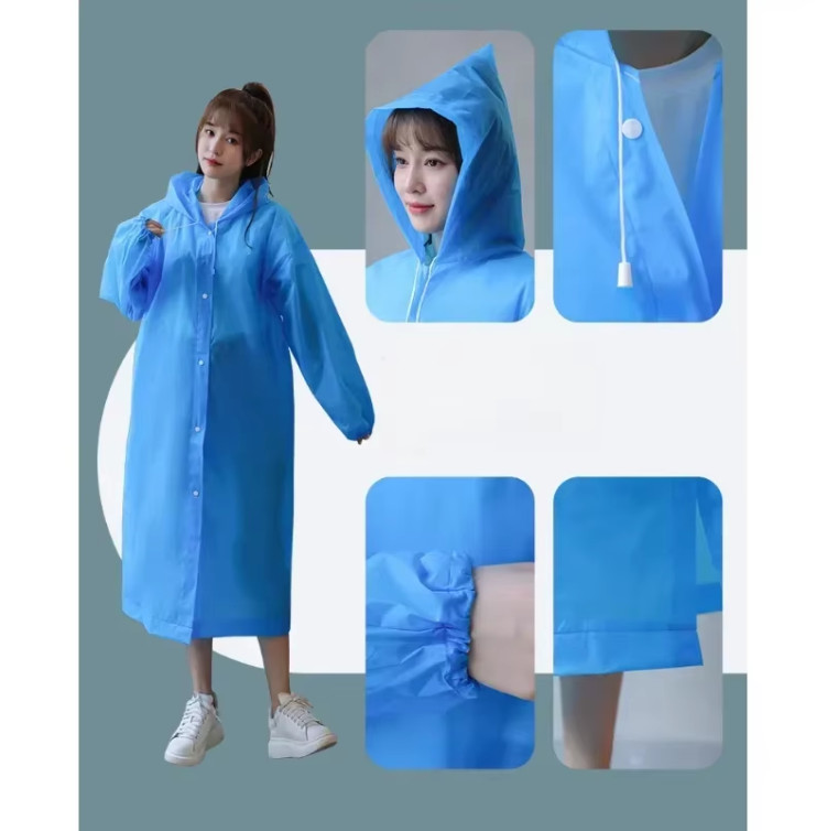 Adult Waterproof Hooded Raincoat Jacket Rain Coat Poncho Rainwear Outdoor Hiking