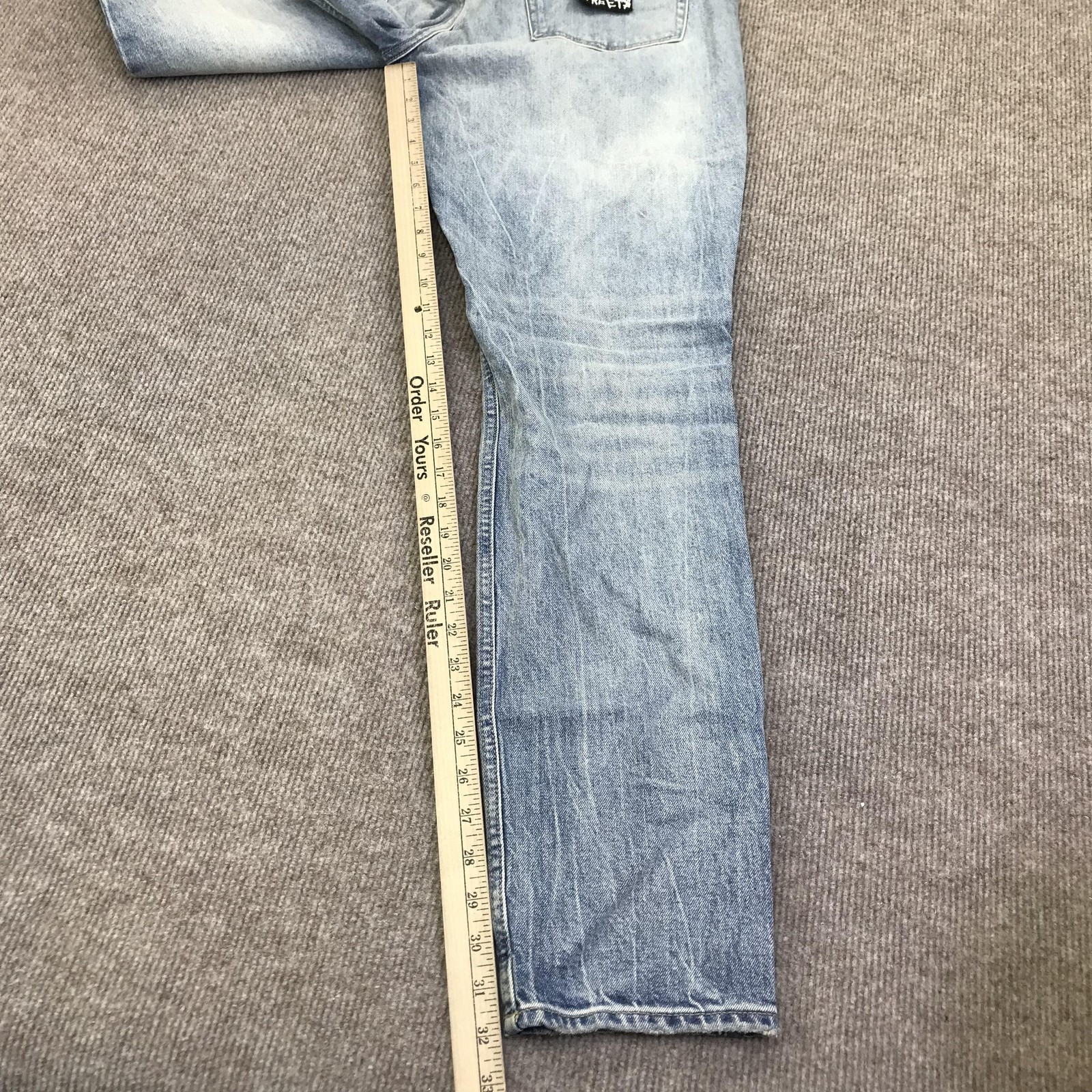 New Ksubi Van Winkle Hi Fi Vertigo Jeans Mens 40×32 Blue Light Wash Skinny Denim