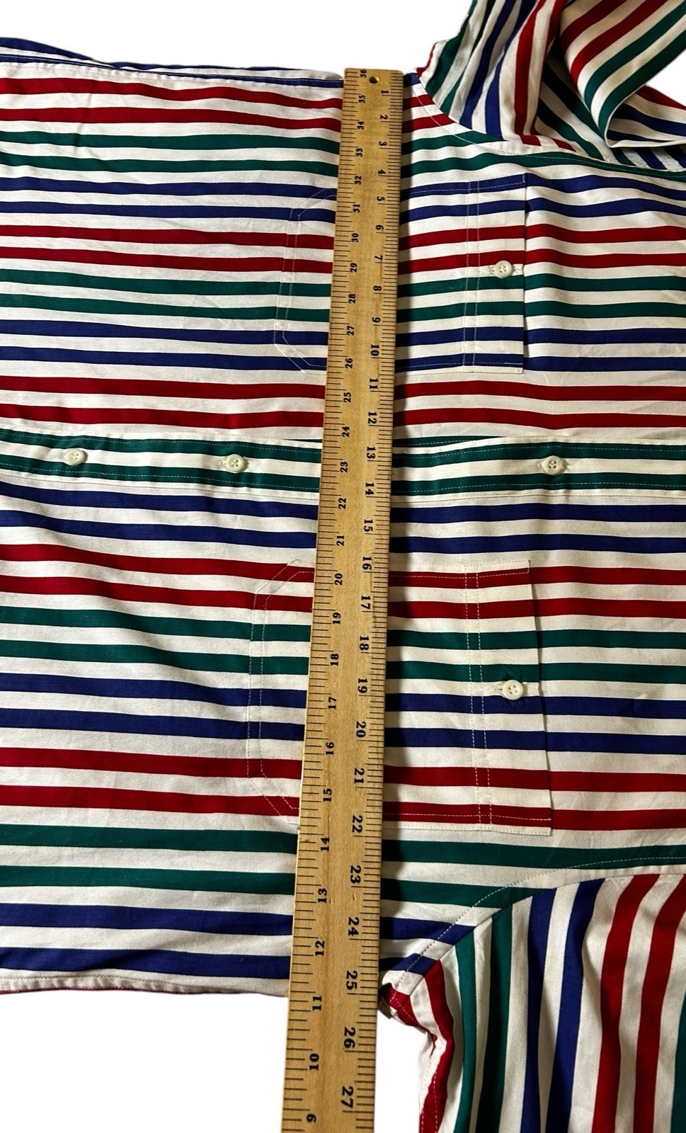 VTG Boston Traders Preppy Button Down Shirt Size XL Striped Colorful Nautical