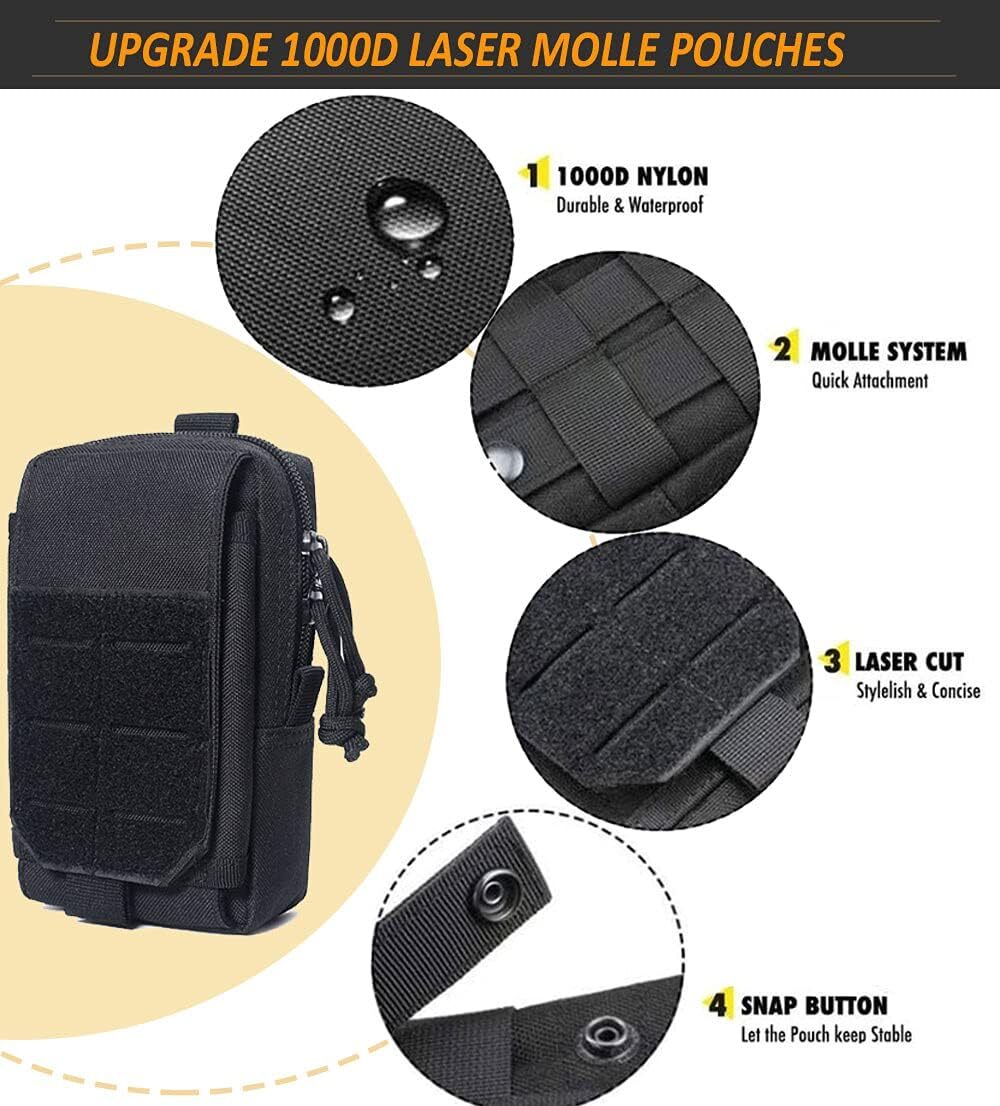 Tactical Molle Pouch EDC Utility Pouch Small Belt Waist Pack Nylon Phone Holster