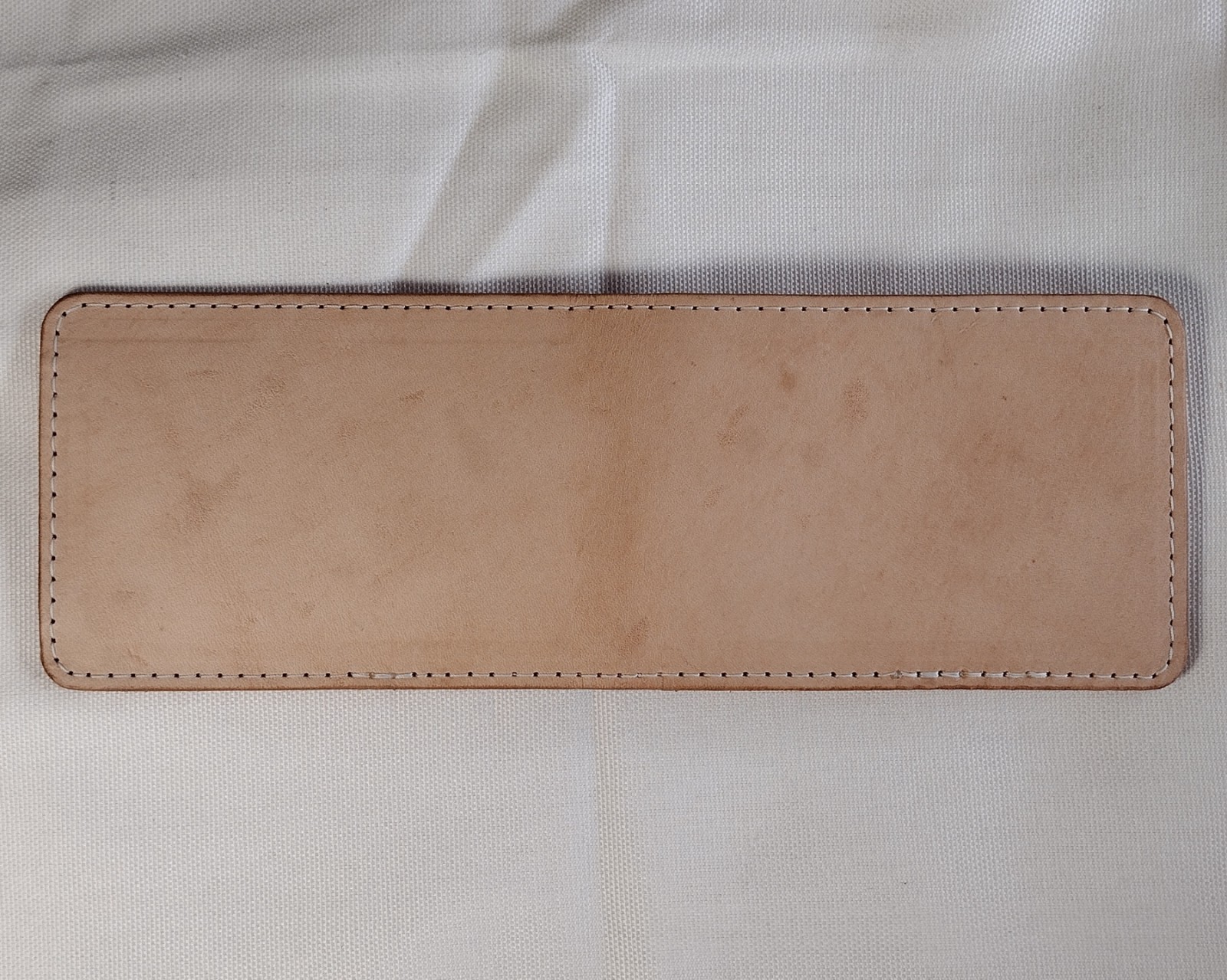 handmade real leather card holder natural veg tan minimalist bifold
