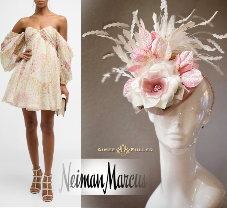 Kentucky Derby Fascinator Ivory White Moss Green Rose Hat Royal Ascot Bridal Hat