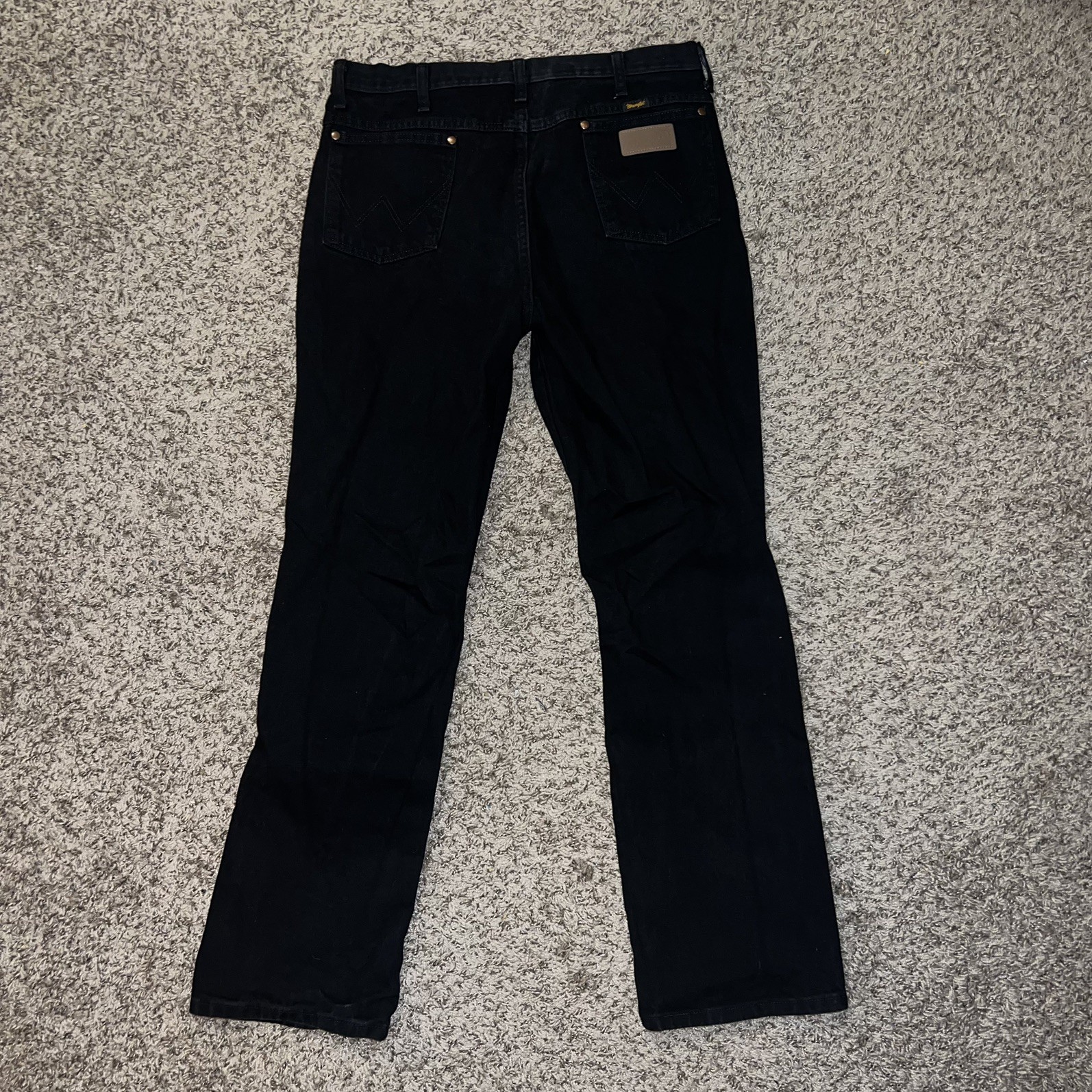 Wrangler Mens Cowboy Cut Slim Fit Black Denim Jeans Size 36X32 936WBK Classic