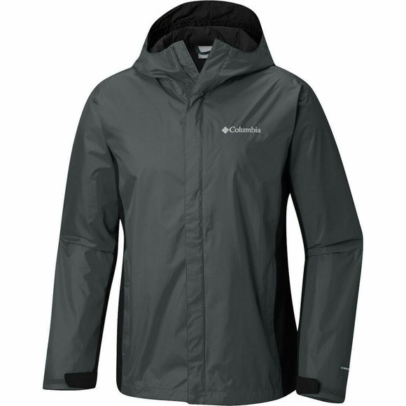 Columbia Men’s Timber Pointe II Waterproof Hooded Rain Jacket, MD – Black, NWT