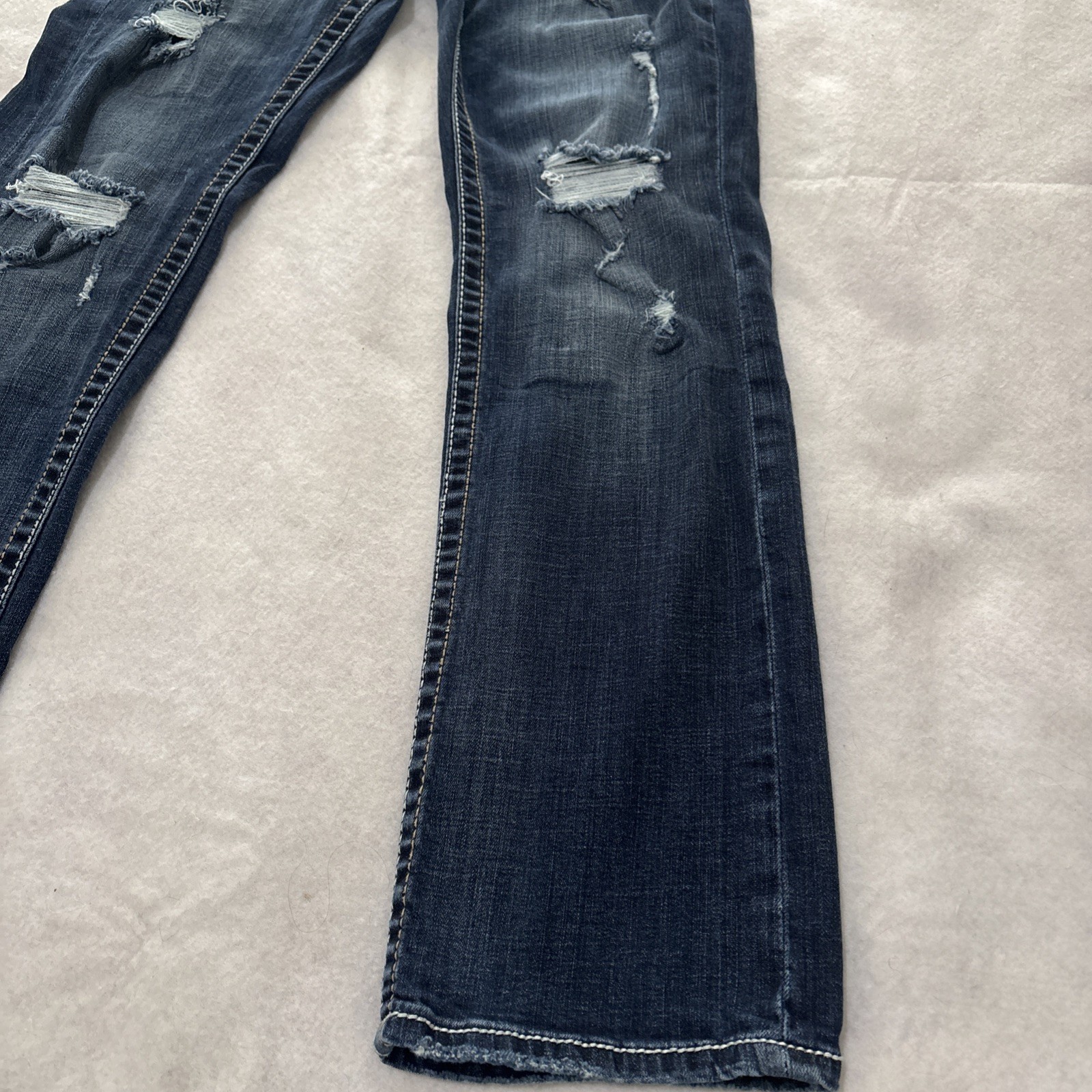 BKE Buckle Jake Jeans Men’s Size 30×32 Distressed Straight Leg Stretch Dark Wash