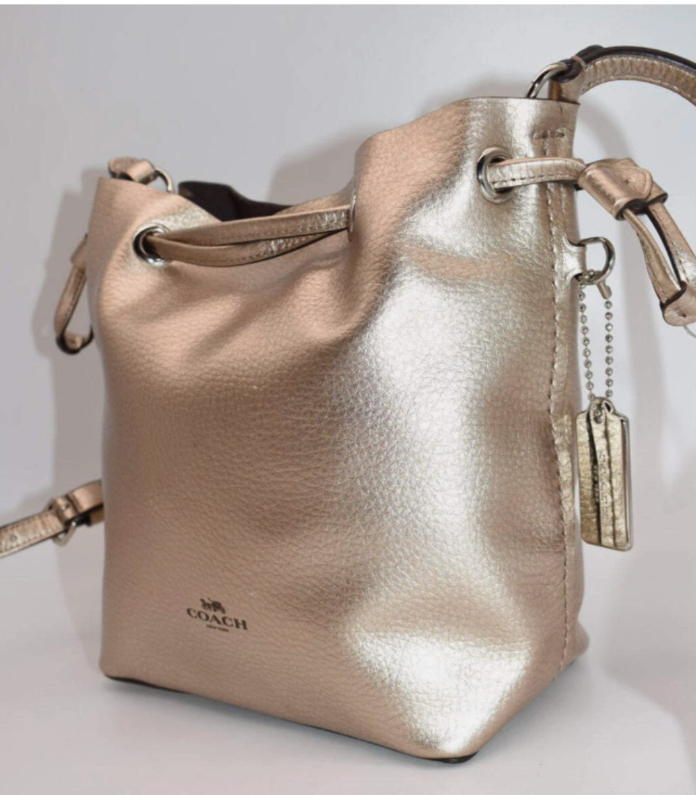 Coach Derby Metallic Leather Crossbody Bag in Rose