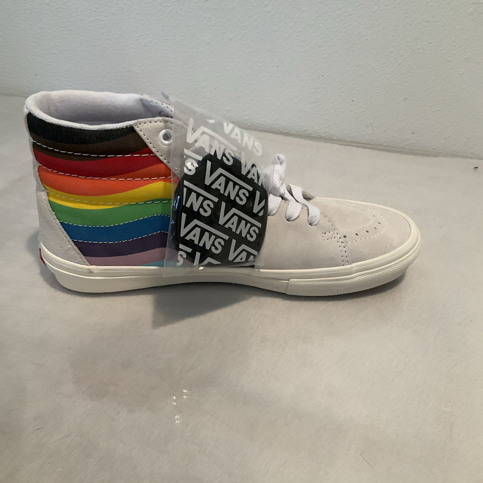 Vans Skate Sk8-Hi Pride White Rainbow Classic Shoe Mens Size 9 Women 10.5 NEW