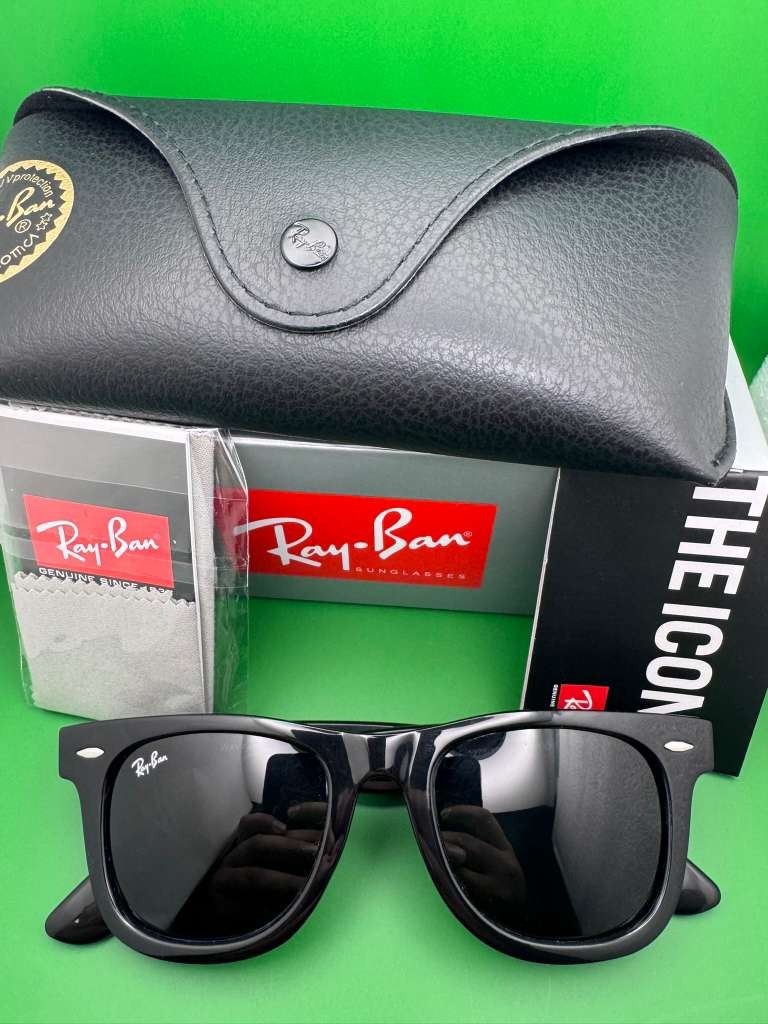 Ray-Ban RB2140 Wayfarer Sunglasses Black Frame & Black Lens Classic Style