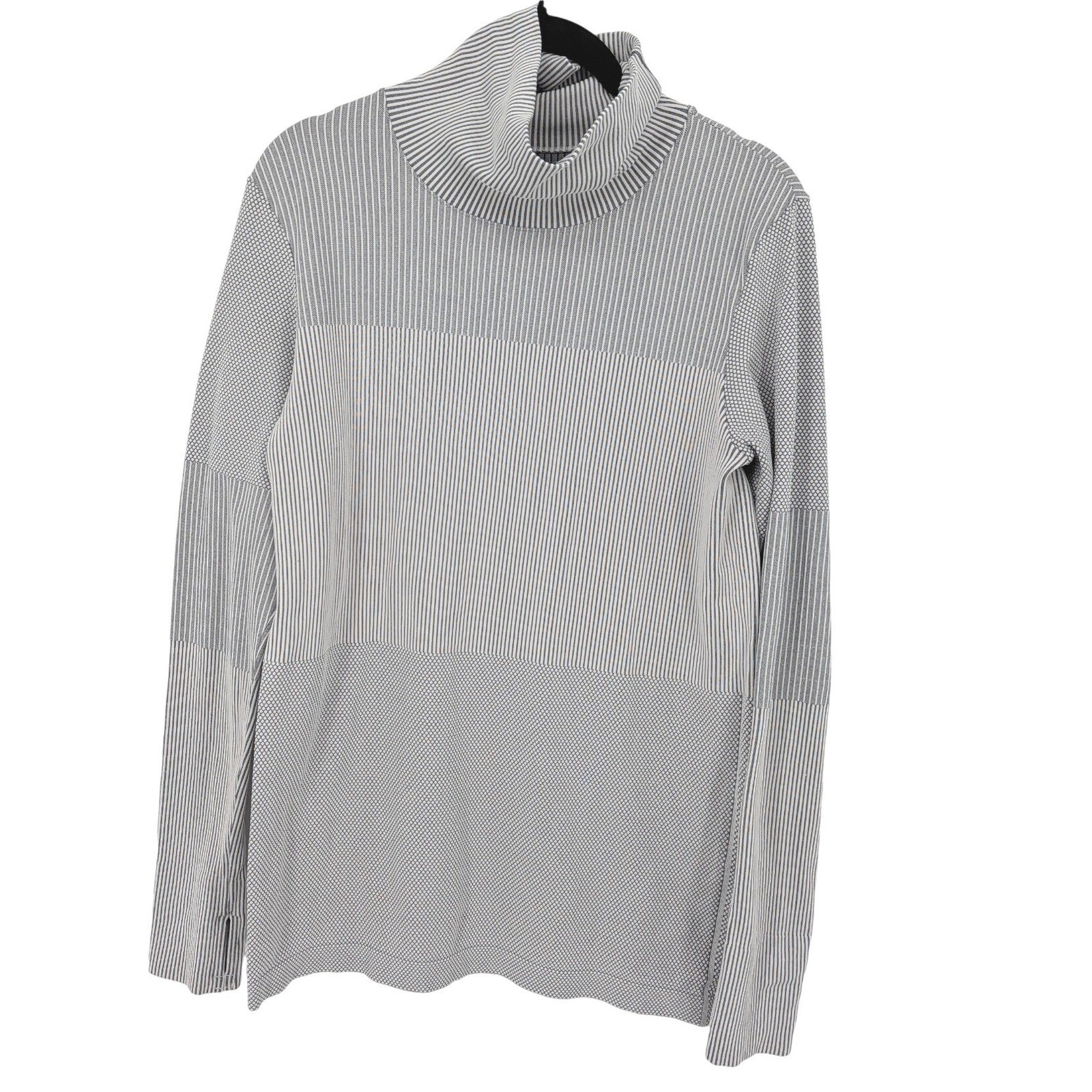 Athleta Flurry Base Layer Top Ribbed Womens Large Gray Long Sleeve Outdoors