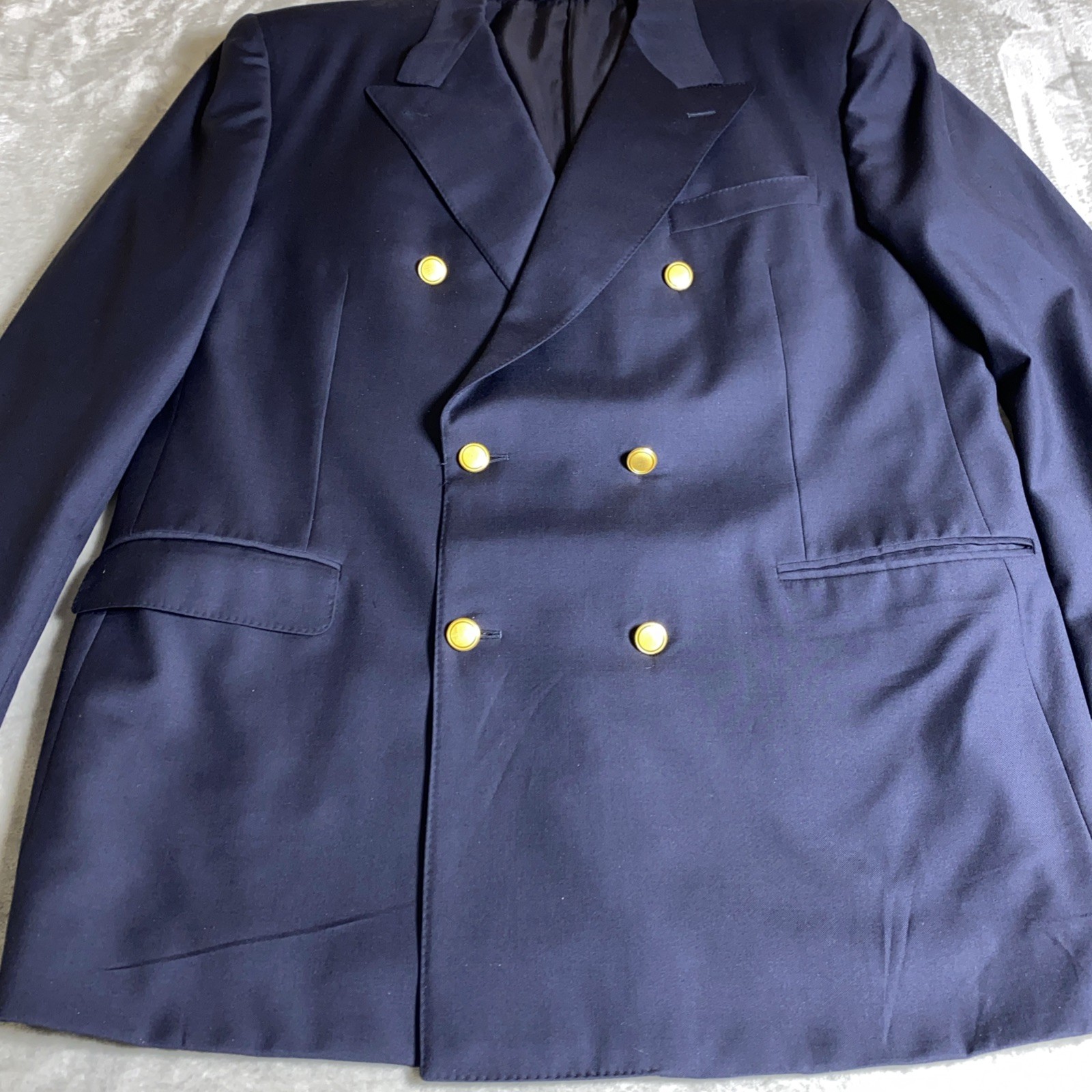 Vintage Canali Men’s EU58/US48L Navy Double Breasted Blazer Gold Buttons Italy