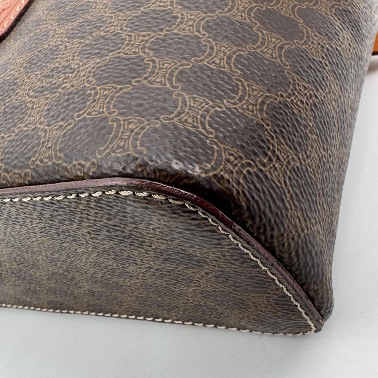 Celine Vanity bag Macadam PVC Leather Pouch Authentic