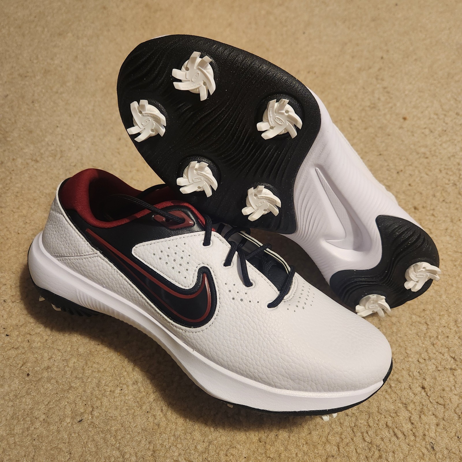 Nike Victory Pro 3 Golf Shoes DX9028-104 Men’s 8.5 Wide White/Maroon (WIDE)