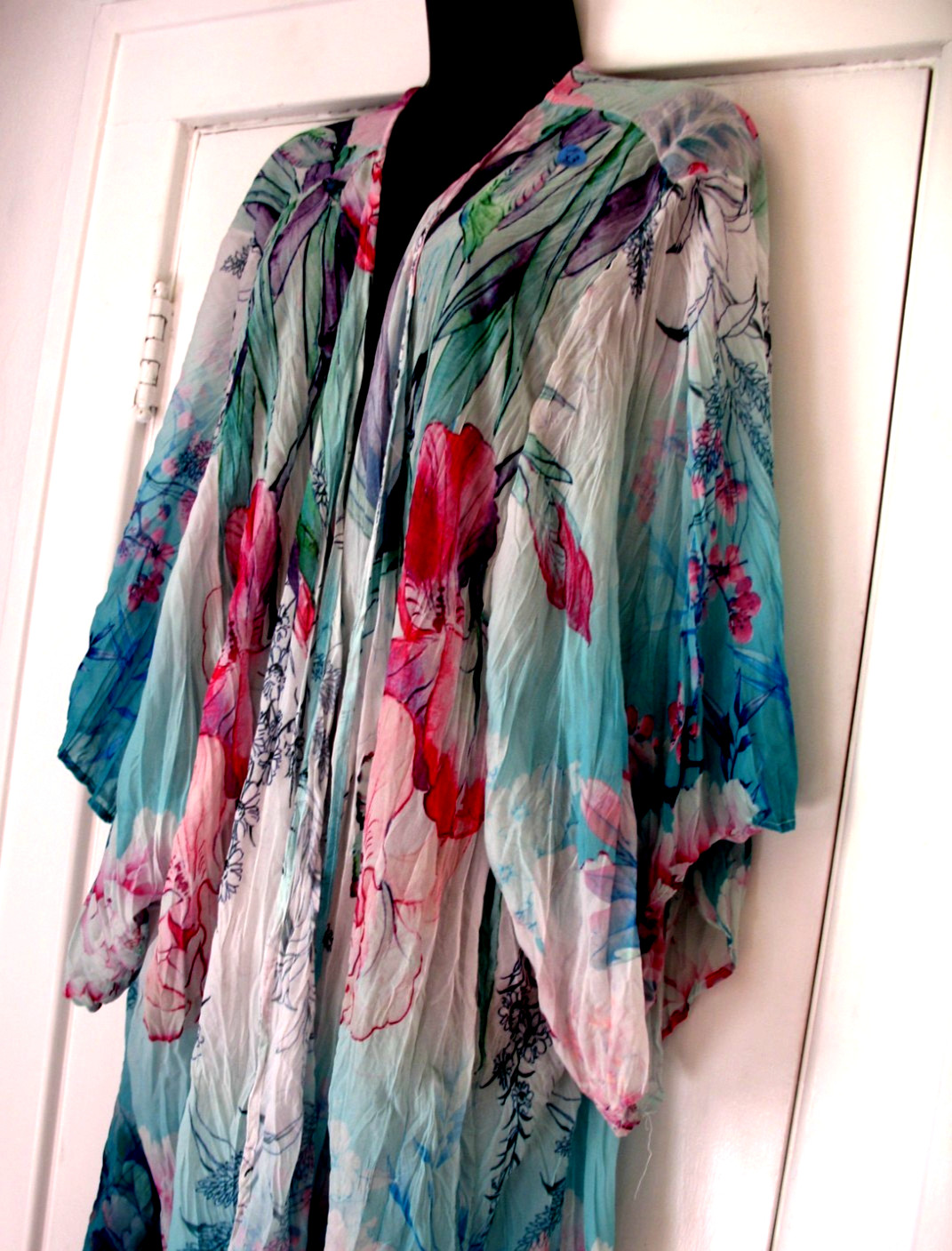 Avenue Brand Shirt Dress Maxi Fushia, Green, Pink Duster Size 30/32