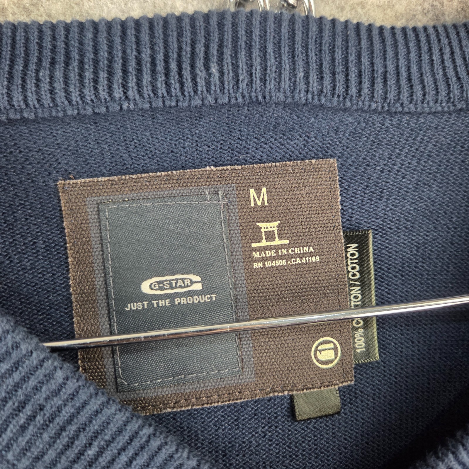 G-Star Raw Jumper Womens Small Blue Pullover V Neck 15742