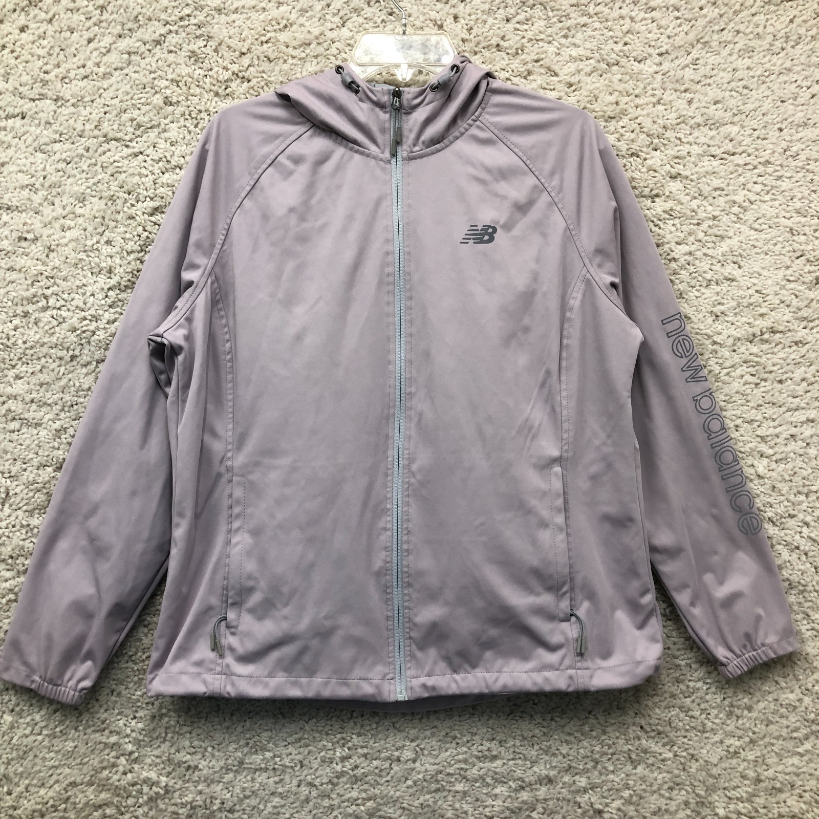New Balance Jacket Extra Large Adult Pink Windbreaker Hooded Full Zip Womens XL