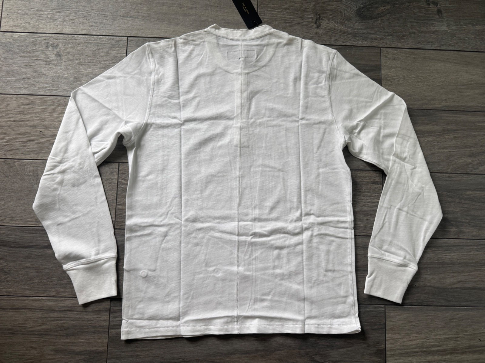 RAG & BONE MENS CLASSIC SLUB HENLEY LONG SLEEVE JERSEY, WHITE, NWT $168
