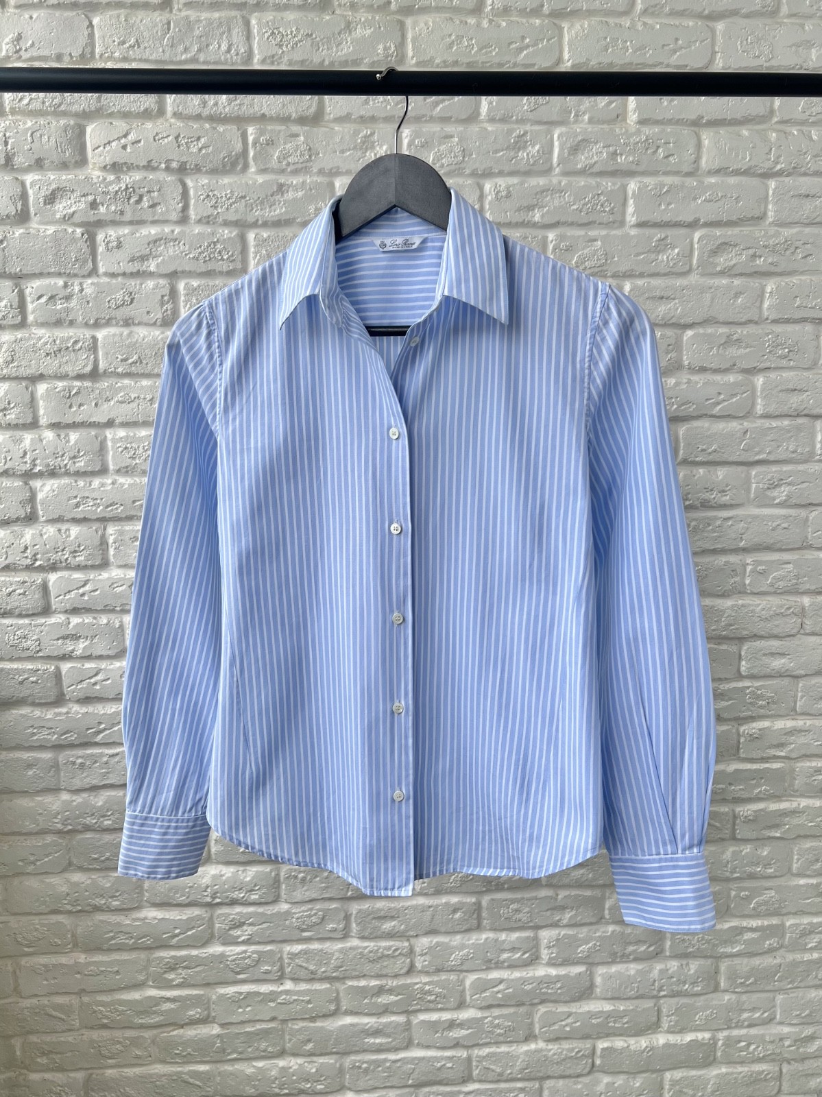 Loro Piana Cotton Blue Striped Button Up Shirt Women’s Size 40