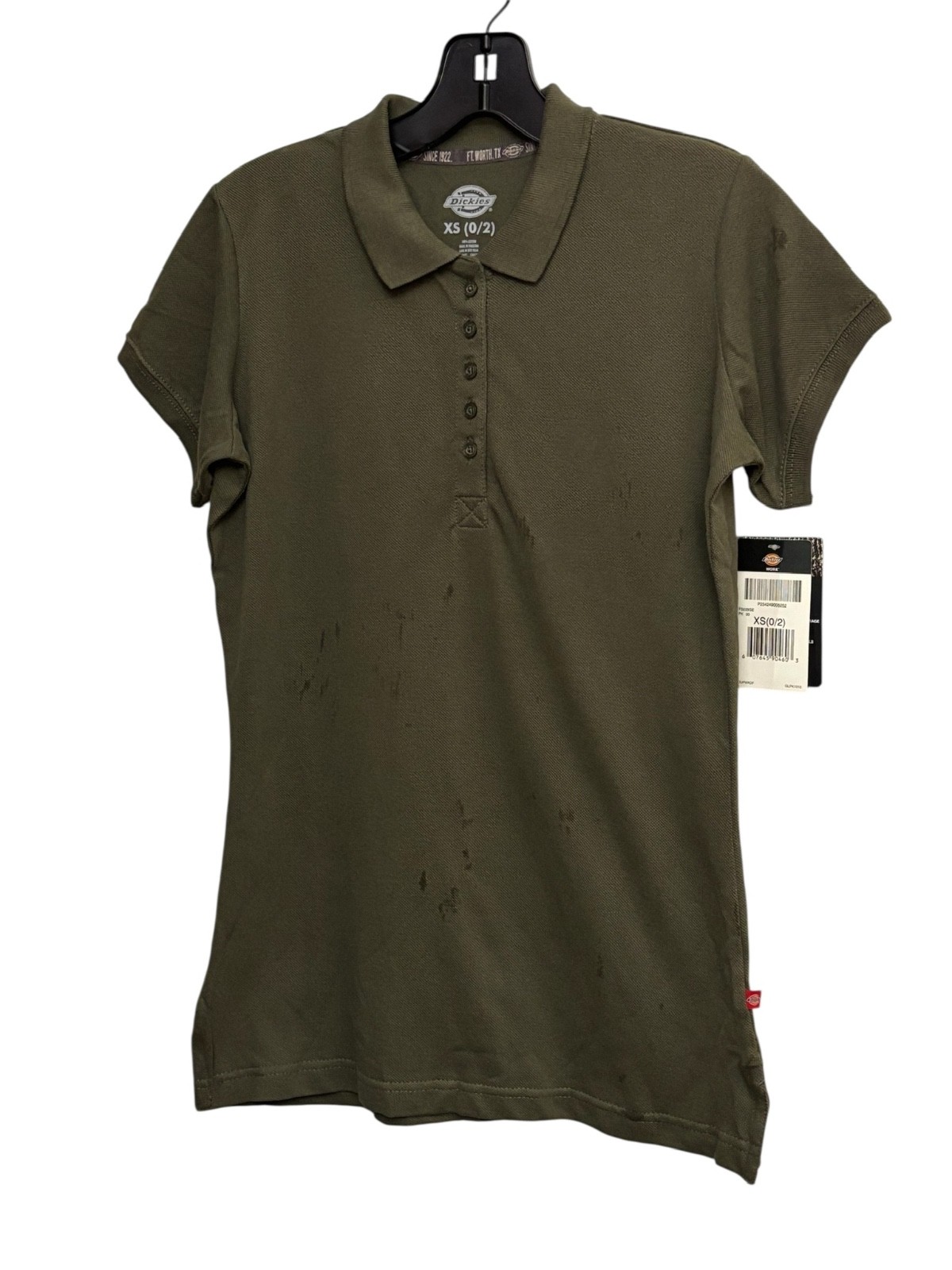 dickies womens olive green short sleeve wicking pique uniform polo shirt XS-2XL