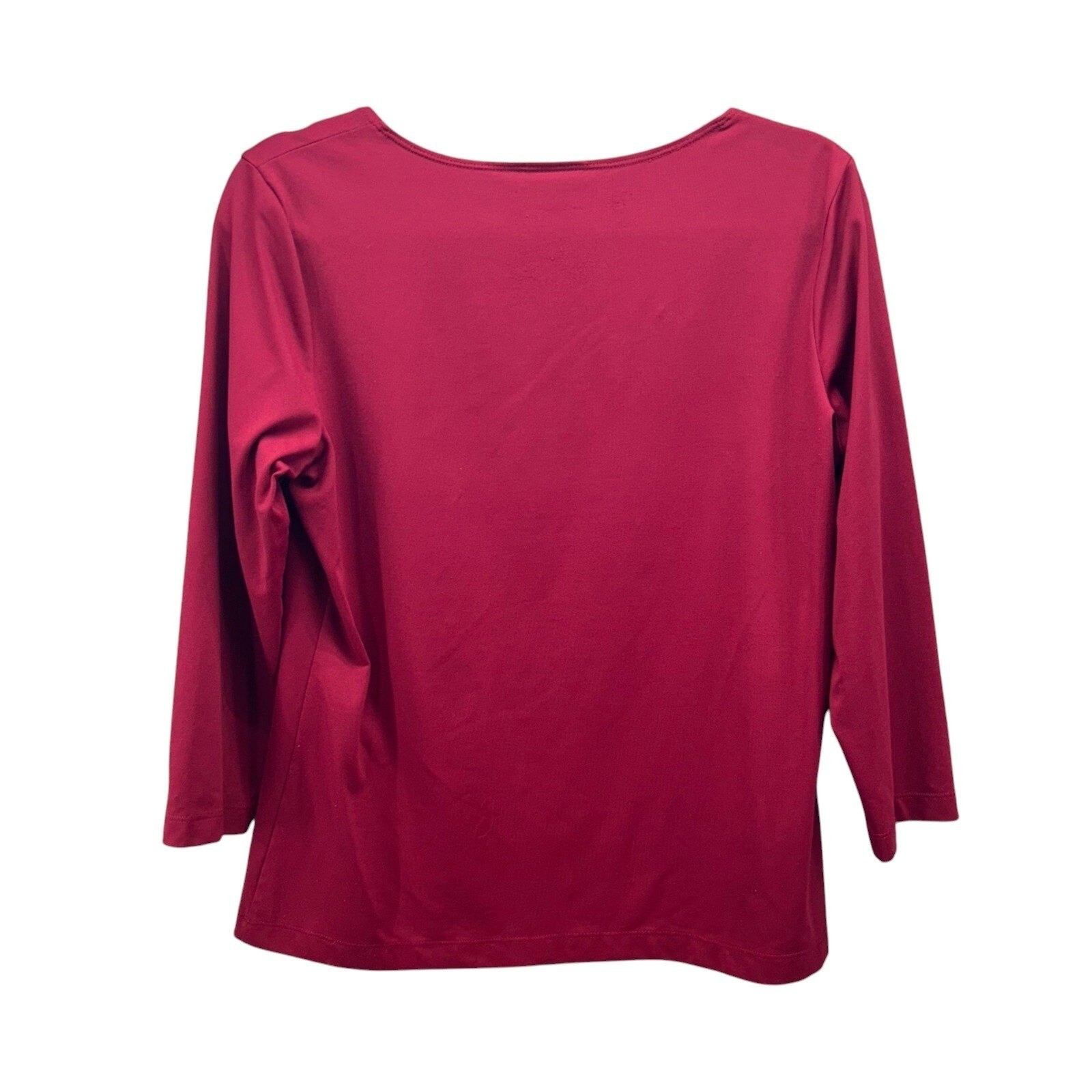 Vintage Chicos Womens Blouse Medium or 1 Maroon Slinky Knit Career Work Office