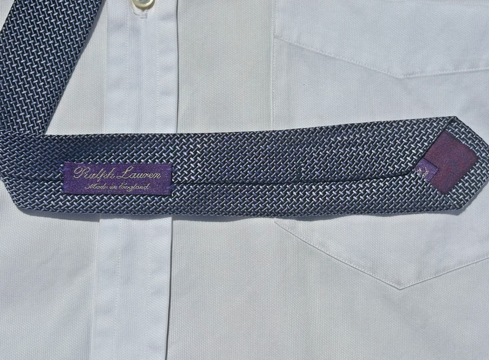 Ralph Lauren Purple Label Woven Violet-Blue Silk Necktie – England – $235.00