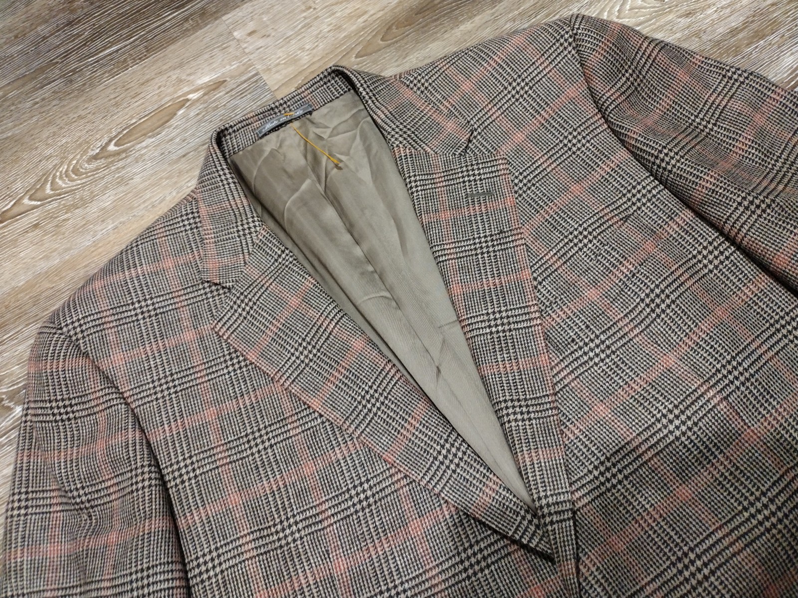 Corneliani Sport Coat 42R Brown Windowpane Check Wool Mohair Cashmere