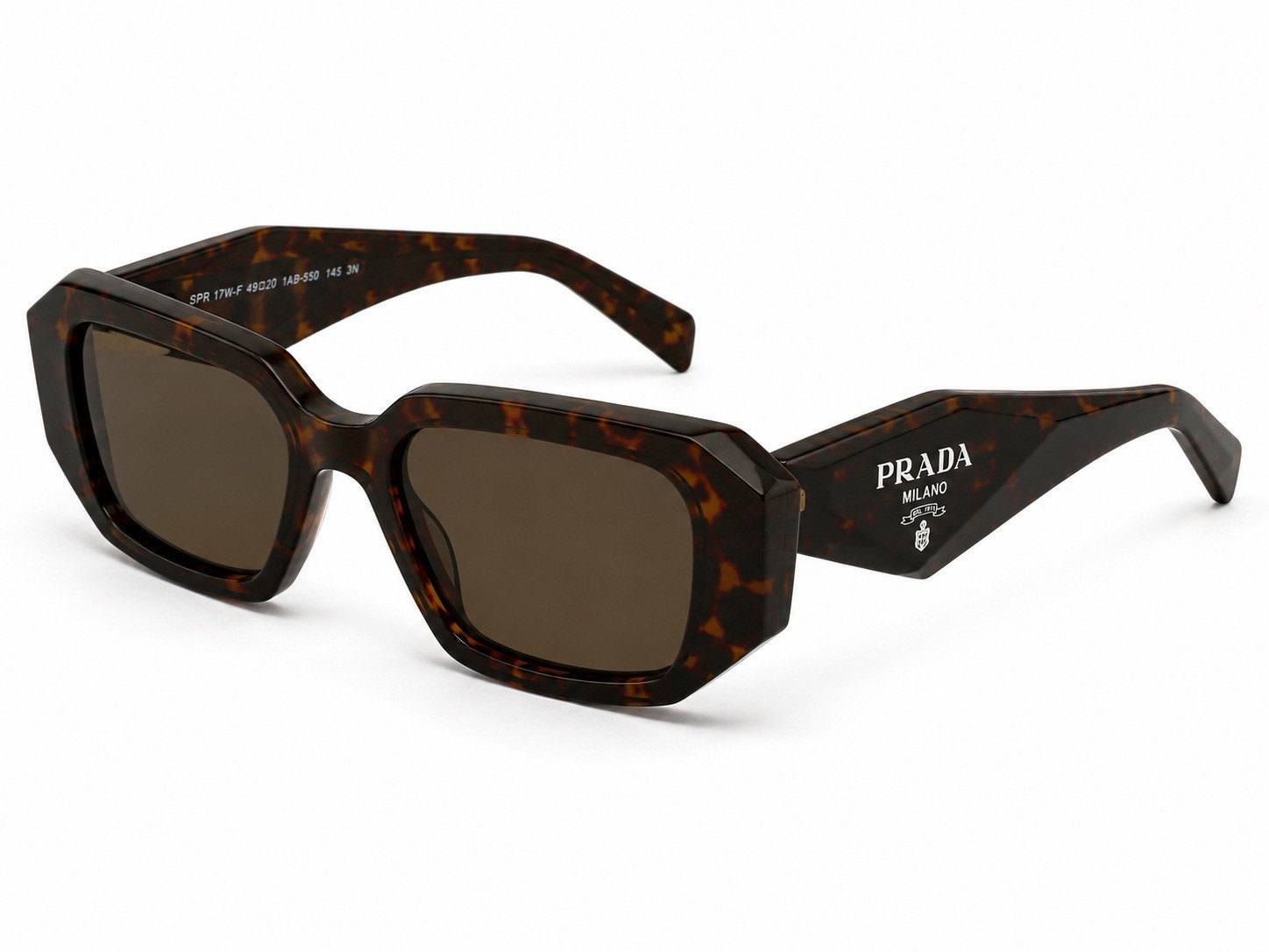 PRADA SPR 17W-F Oversized Square Sunglasses Tortoise/Brown Tinted UV 145mm