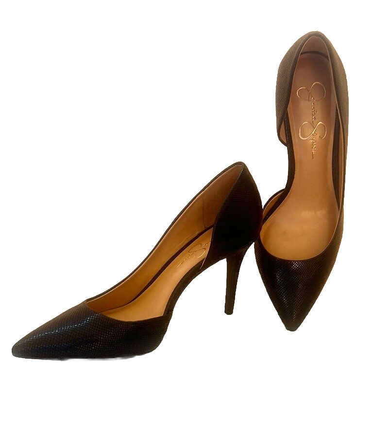 New JESSICA SIMPSON Prizma D’Orsay Black Heels Pumps US 10