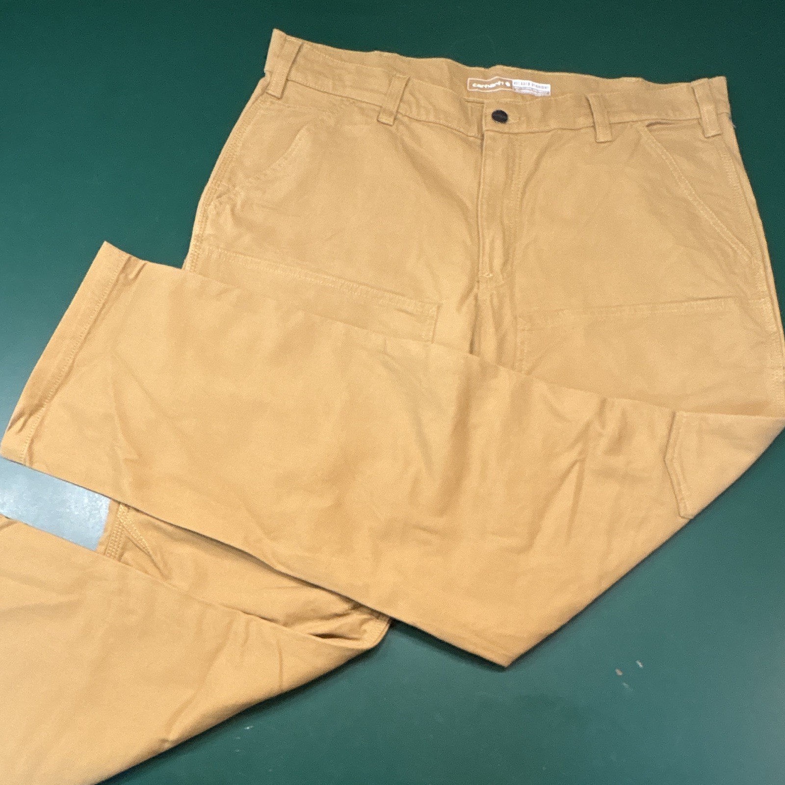 Carhartt Relaxed Straight Double Front Work Pants 36×32 Brown Canvas 102802