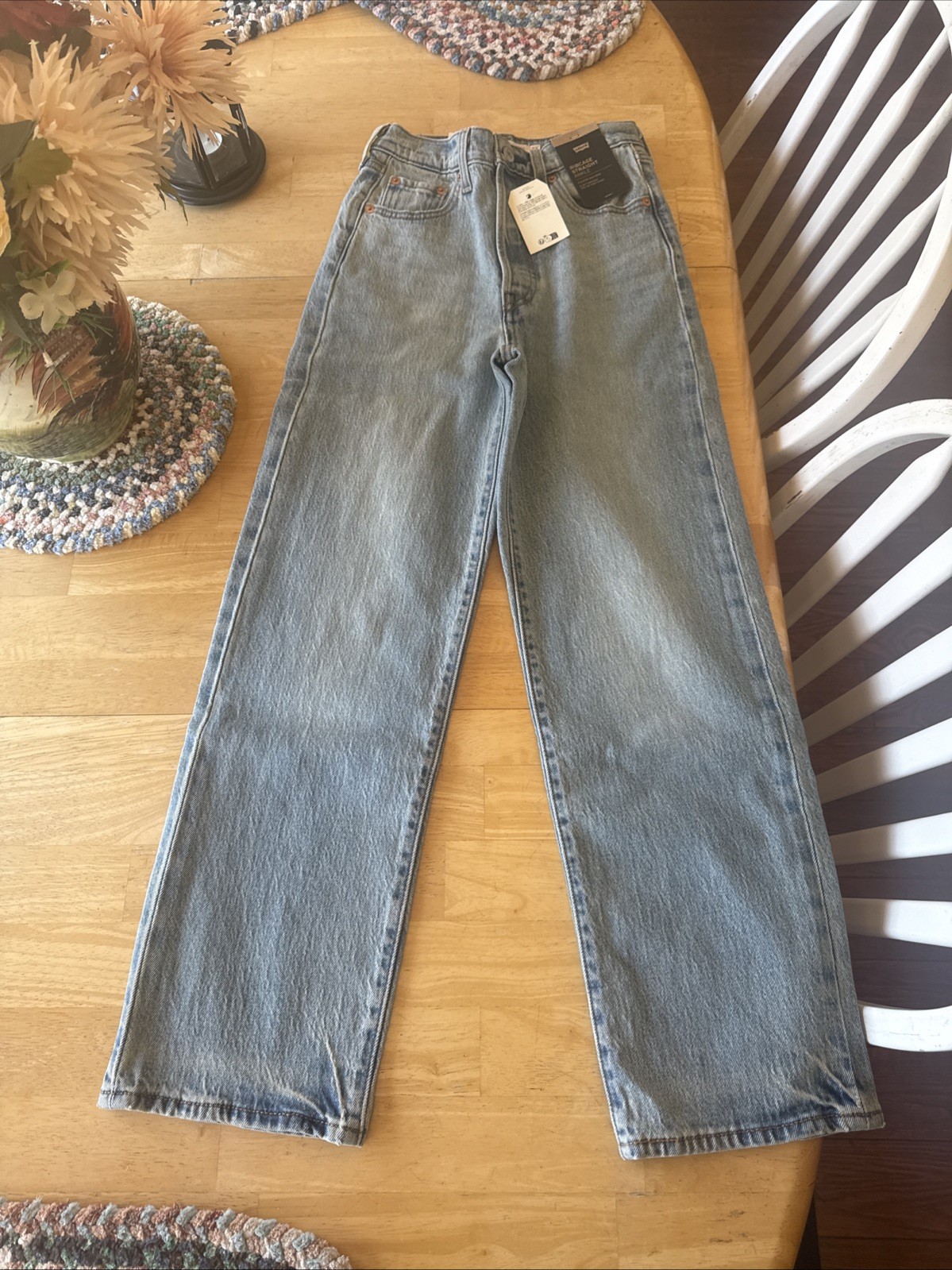 Levi’s Ribcage Straight Ankle Jeans Size 23×27 Slim High Rise Pant XXS 000